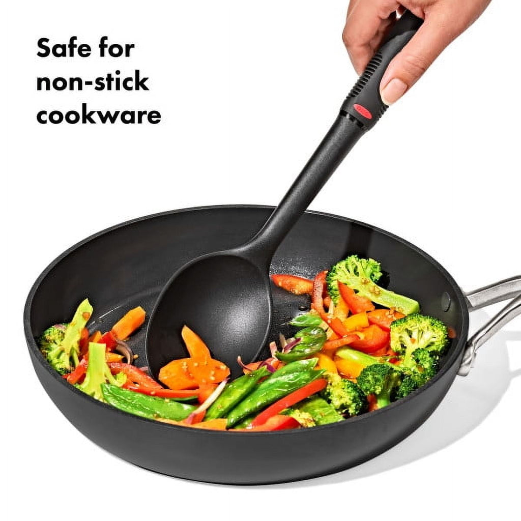 3-Piece Nylon Utensil Set, Black Spoon, Spaghetti Server & Slotted Turner - Image 4
