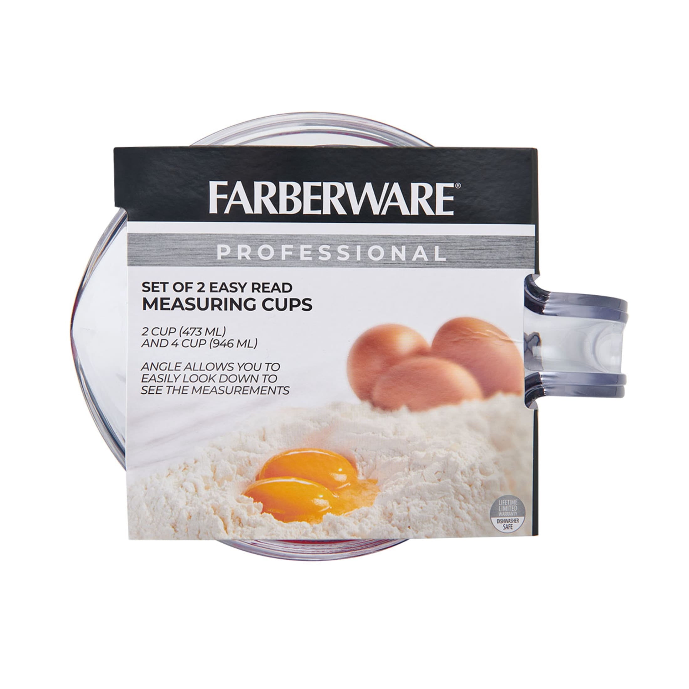 Professional Set of 2 Nesting Measuring Cups with Easy-Read Design, Clear - Image 5