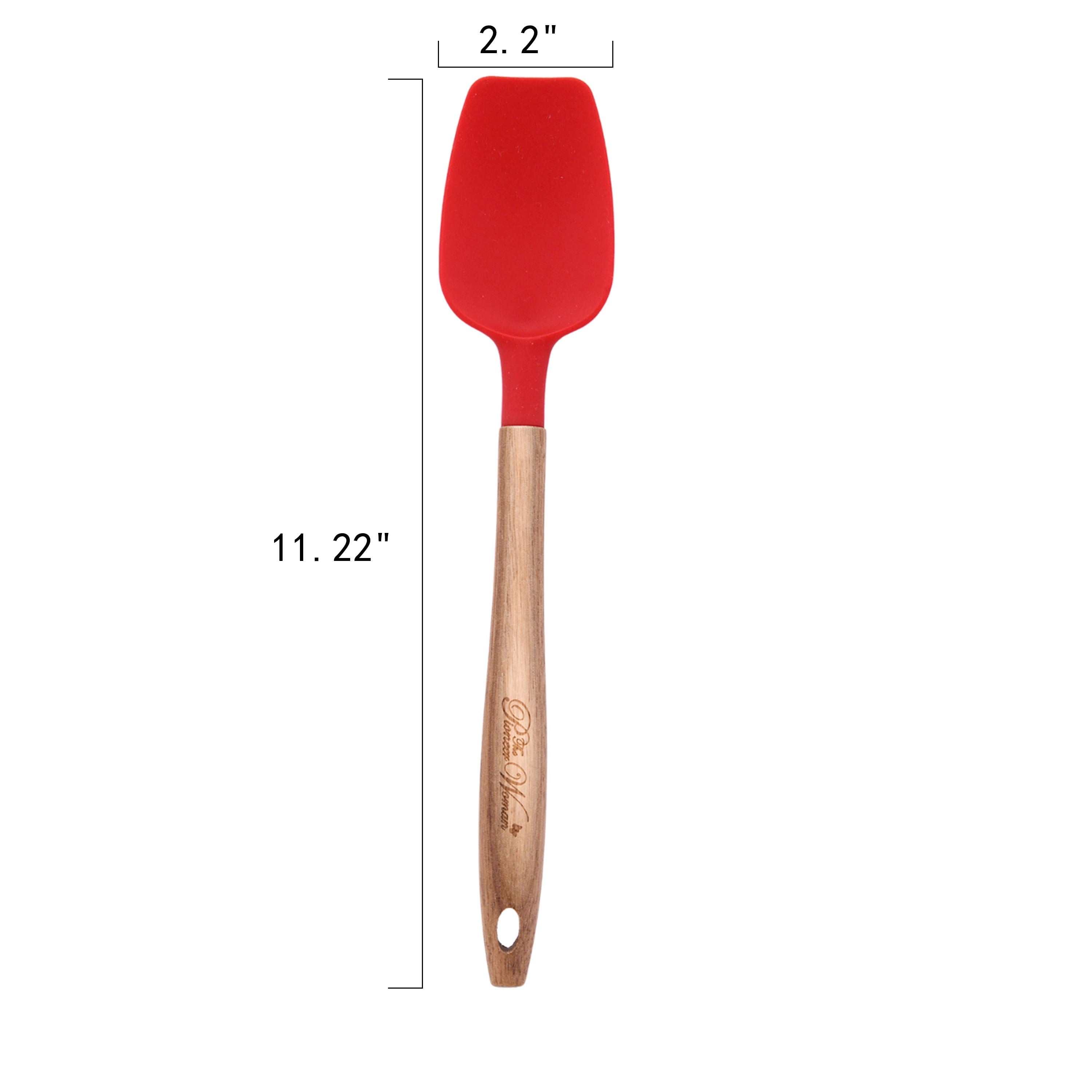 The Pioneer Woman 10-Piece Silicone and Wood Handle Kitchen Cooking Utensils Set, Red - Image 5