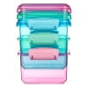 3-Piece Storage Containers with Lids for Lunch, Meal Prep, and Leftovers, Dishwasher Safe, 1.6-Cup, Blue/Green/Pink - Image 2