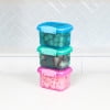 3-Piece Storage Containers with Lids for Lunch, Meal Prep, and Leftovers, Dishwasher Safe, 1.6-Cup, Blue/Green/Pink - Image 4