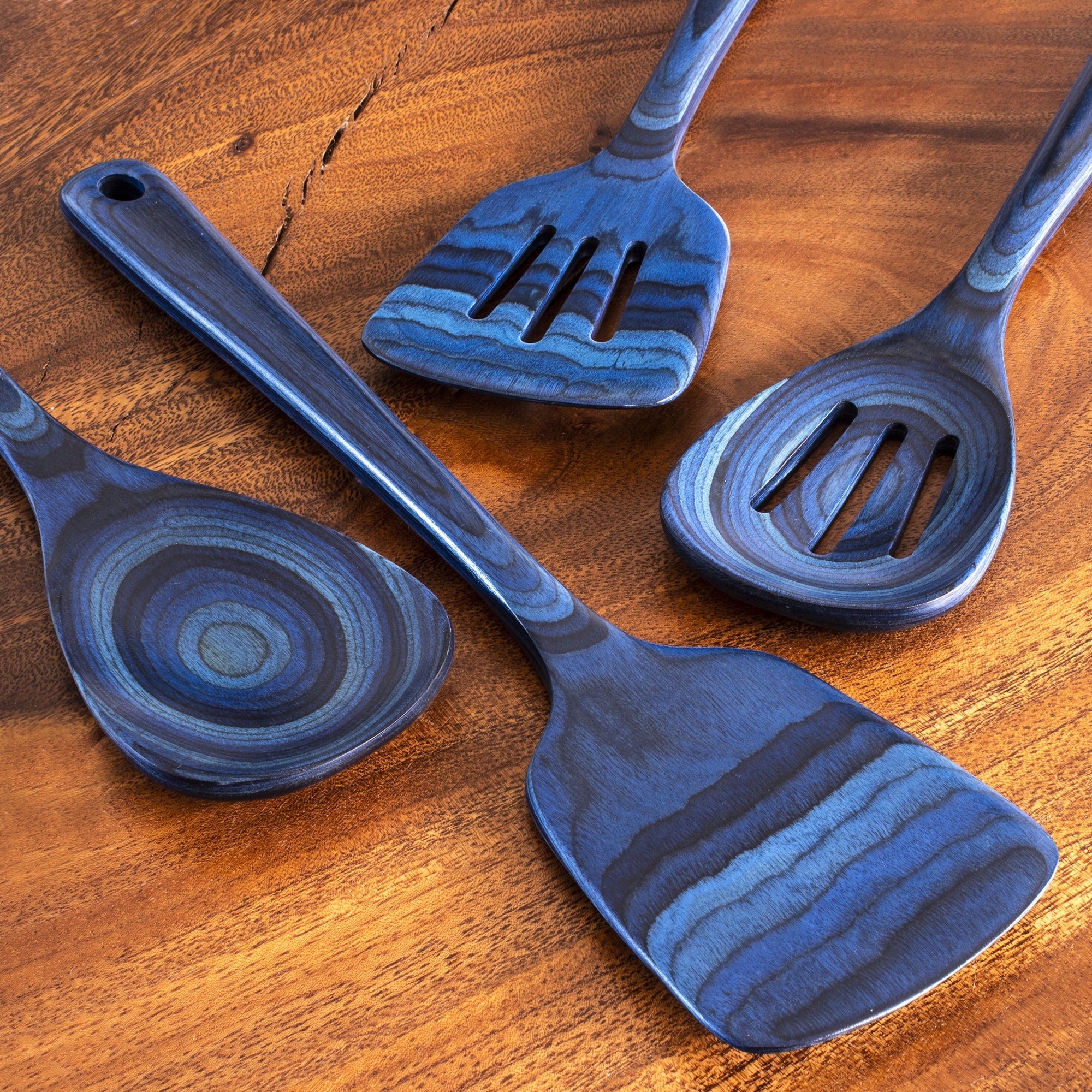 Baltique Malta Collection 4 Piece Wooden Cooking Utensil Set, Safe for Nonstick - Image 4