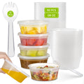 60 PCS Deli Containers with Lids- 8oz*50 pcs Deli Cups & 10 Spoons for Meal Prep - Kitchen Airtight Food Storage Cont...