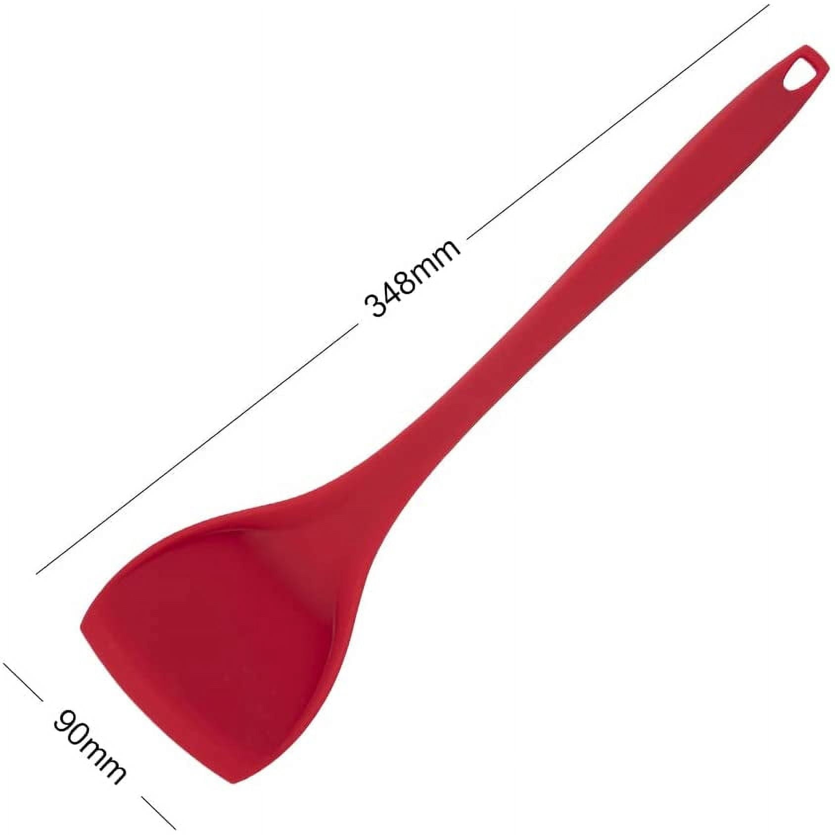 Silicone Cooking Utensils Set, Nonstick Silicone Spatula Ladle and Spoon Set Heat Resistant Kitchen Utensils, Red - Image 6