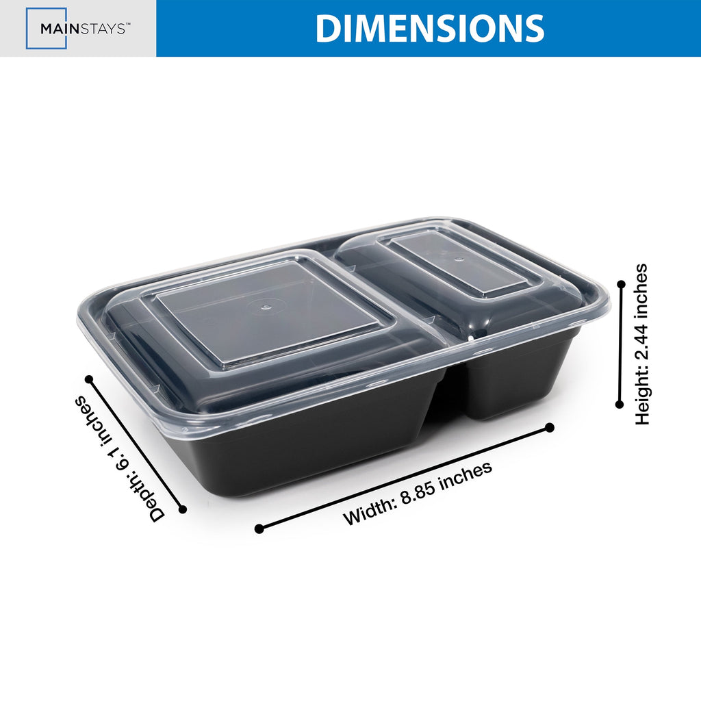 5-Pack Prep Containers with 2 Compartments and Lids, BPA-Free, Microwave & Dishwasher Safe, Made for Family s and Eas... - Image 5