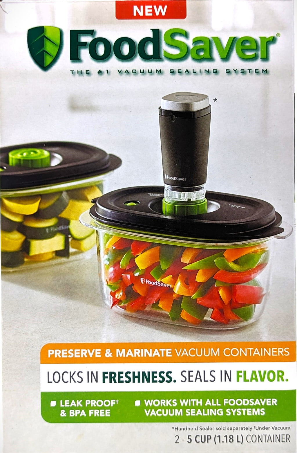 FoodSaver 5-Cup Preserve & Marinate Containers for FoodSaver Handheld Vacuum Sealers, 2-Pack BPA-Free Vacuum Sealable Containers for Airtigh - Image 3