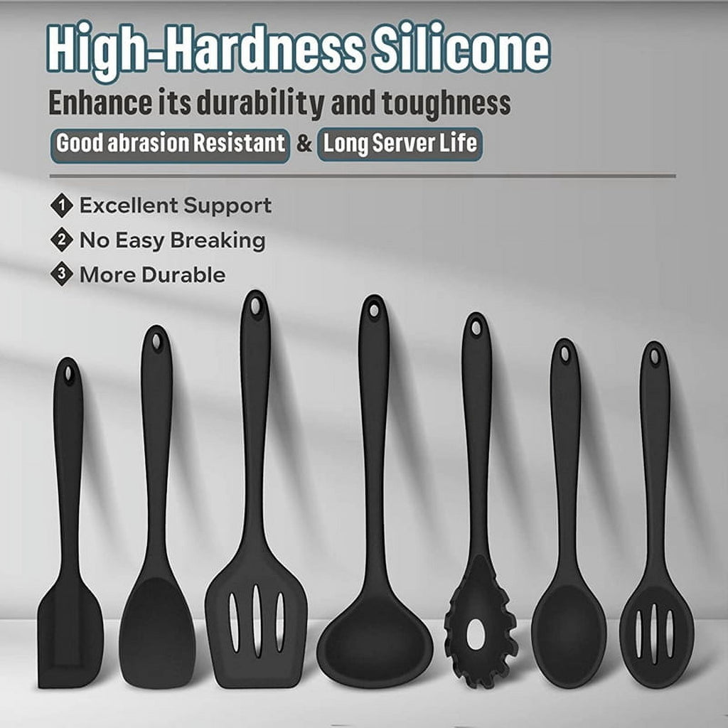 Silicone Cooking Utensils Set,6Pcs Black Heat Kitchen Utensils Set, Kitchen Nonstick253 - Image 5