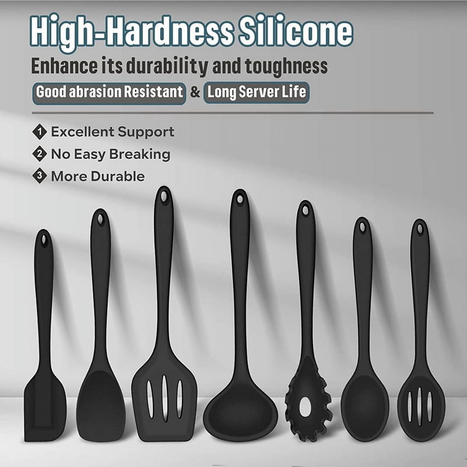 Silicone Cooking Utensils Set,6Pcs Black Heat Kitchen Utensils Set, Kitchen Nonstick253 - Image 5