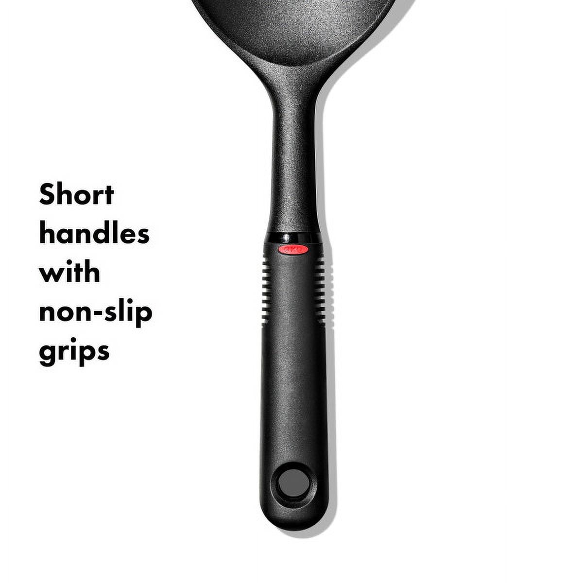 4-Piece Nylon Mini Utensil Set, Black Turner, Spoon, Rice Paddle & Server - Image 5