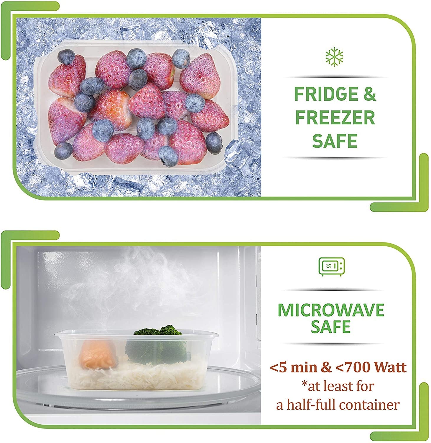 50 pack Plastic Food Storage Container 25 Oz 100% BPA-free - Reusable Plastic Containers with Lids - Image 4