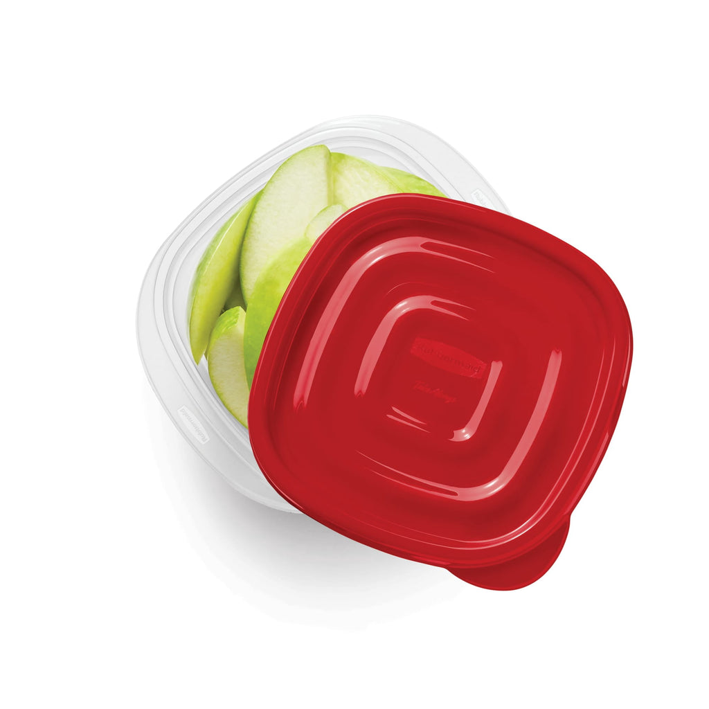 1.26-Cup Small Square Food Storage Containers, Ruby Red, 5 pack - Image 2