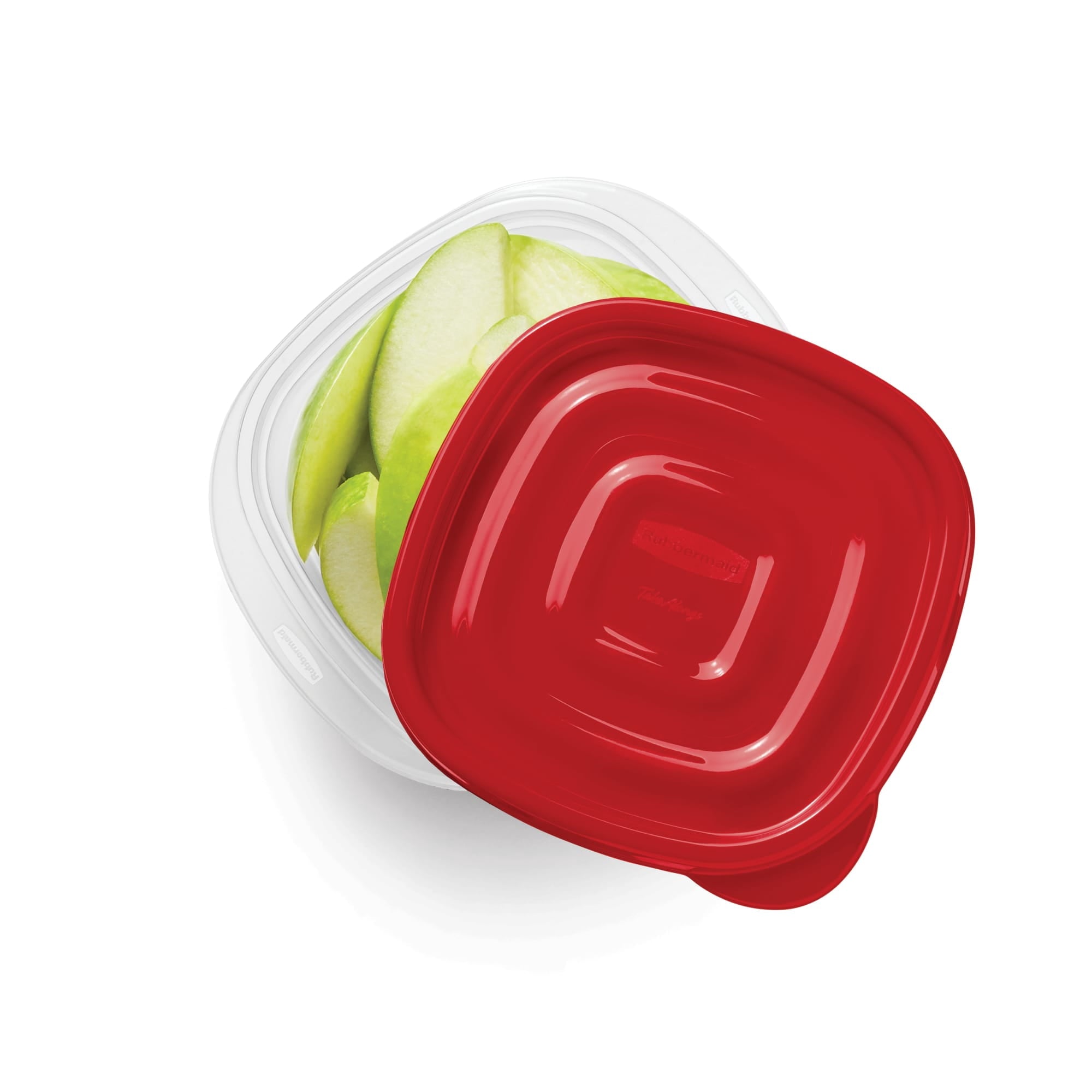 1.26-Cup Small Square Food Storage Containers, Ruby Red, 5 pack - Image 2