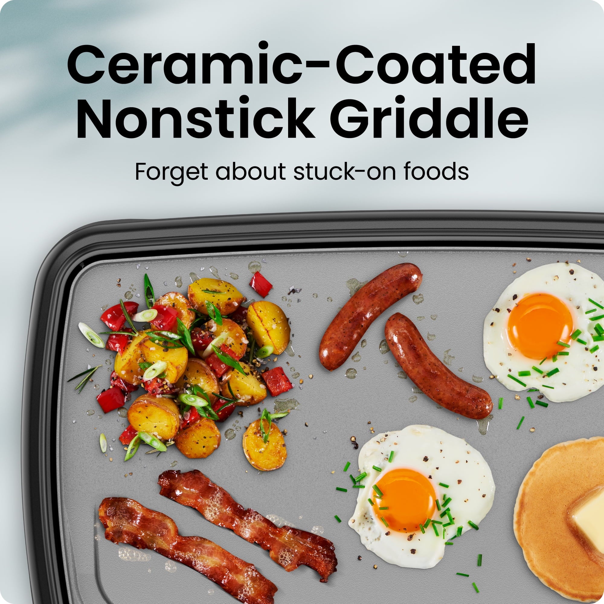 10" x 20" Nonstick Extra-Large Griddle, Grey - Image 4
