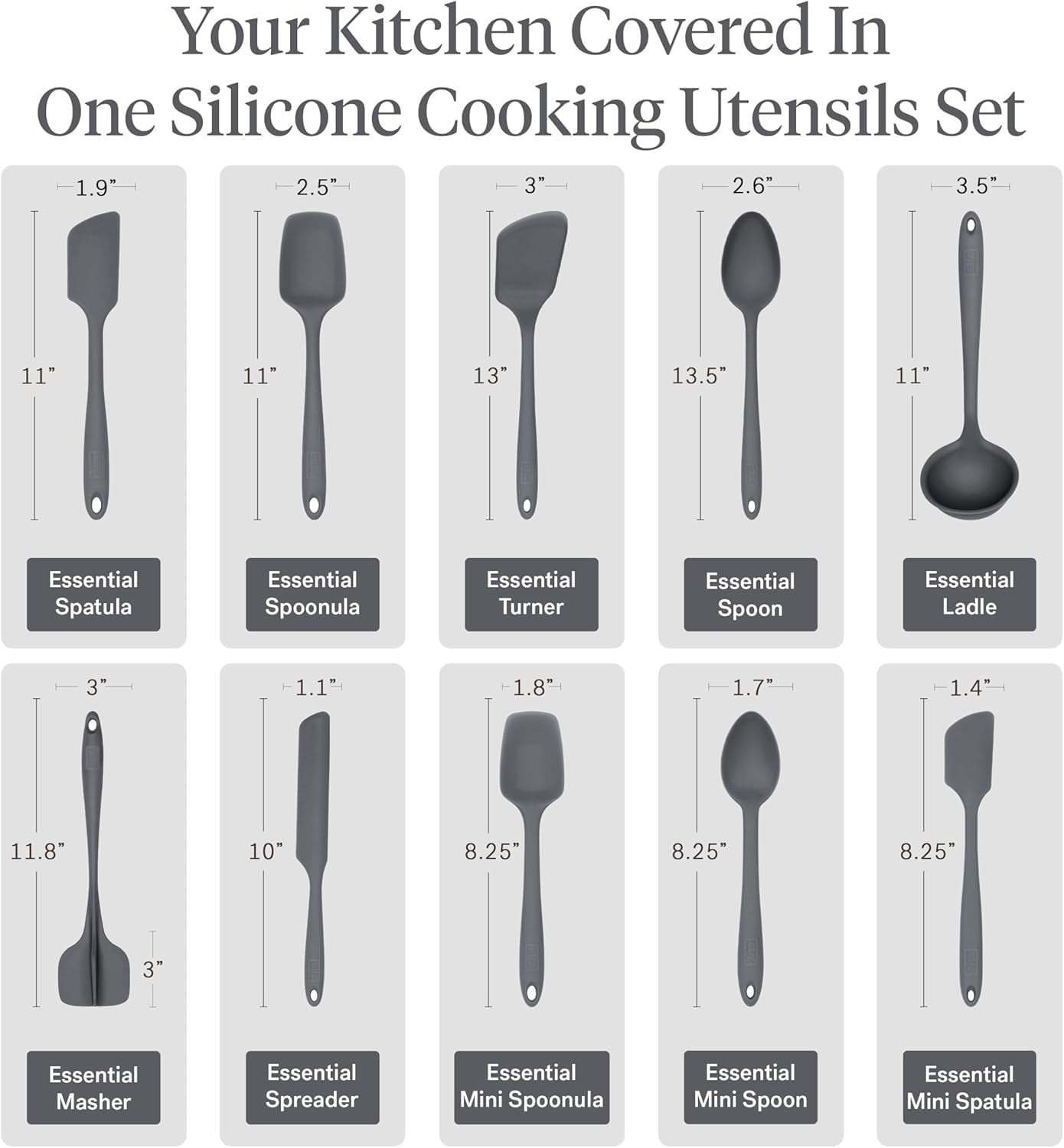 10-Piece Silicone Kitchen Utensil Set - Heat Resistant Non-Stick Cooking Tools for Baking and Prep - Image 2