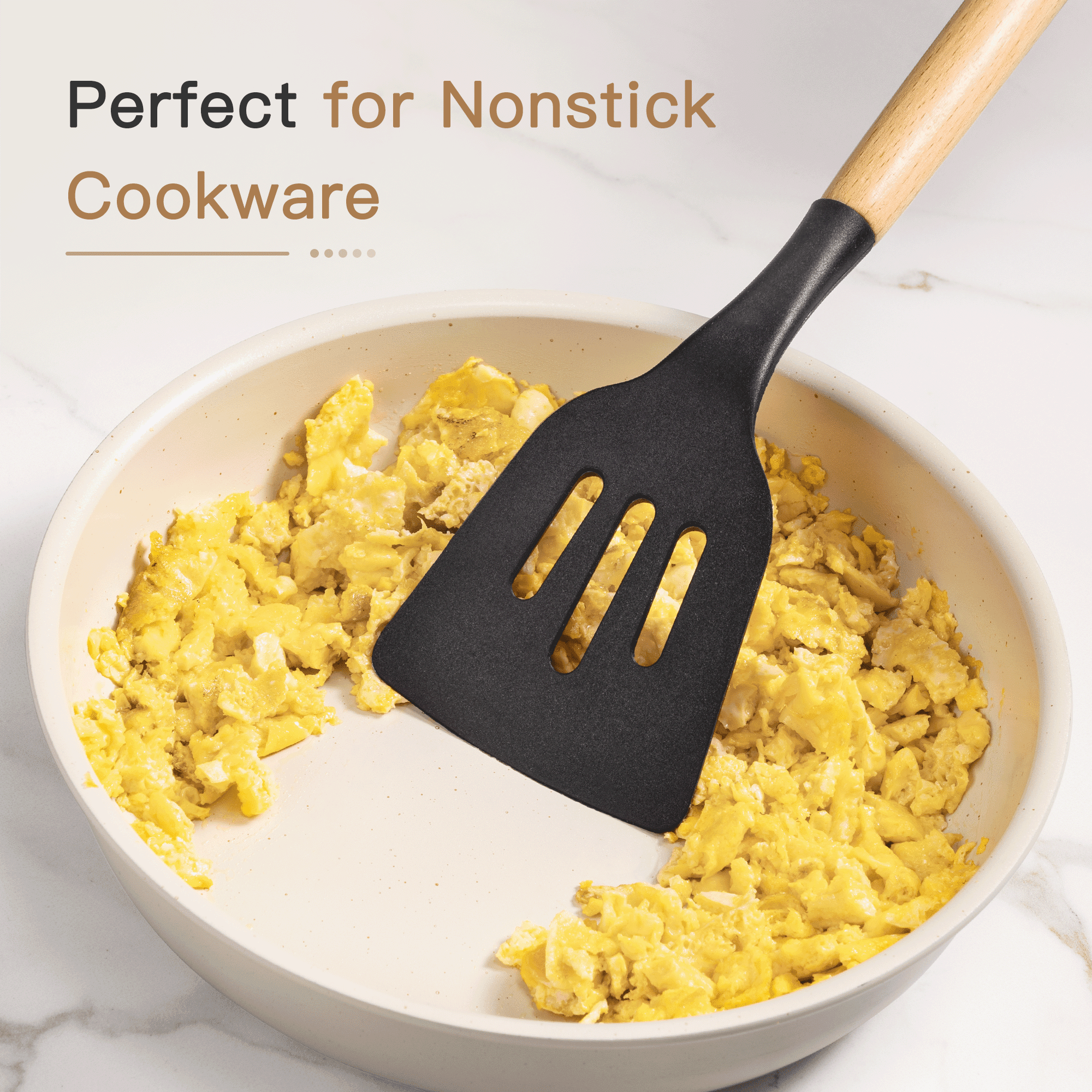 Astercook Silicone Cooking Utensils Set, 38 PCS Kitchen Utensils Set for 446°F Heat Resistant, Food Grade Utensil Sets with Wooden Handle, K - Image 4