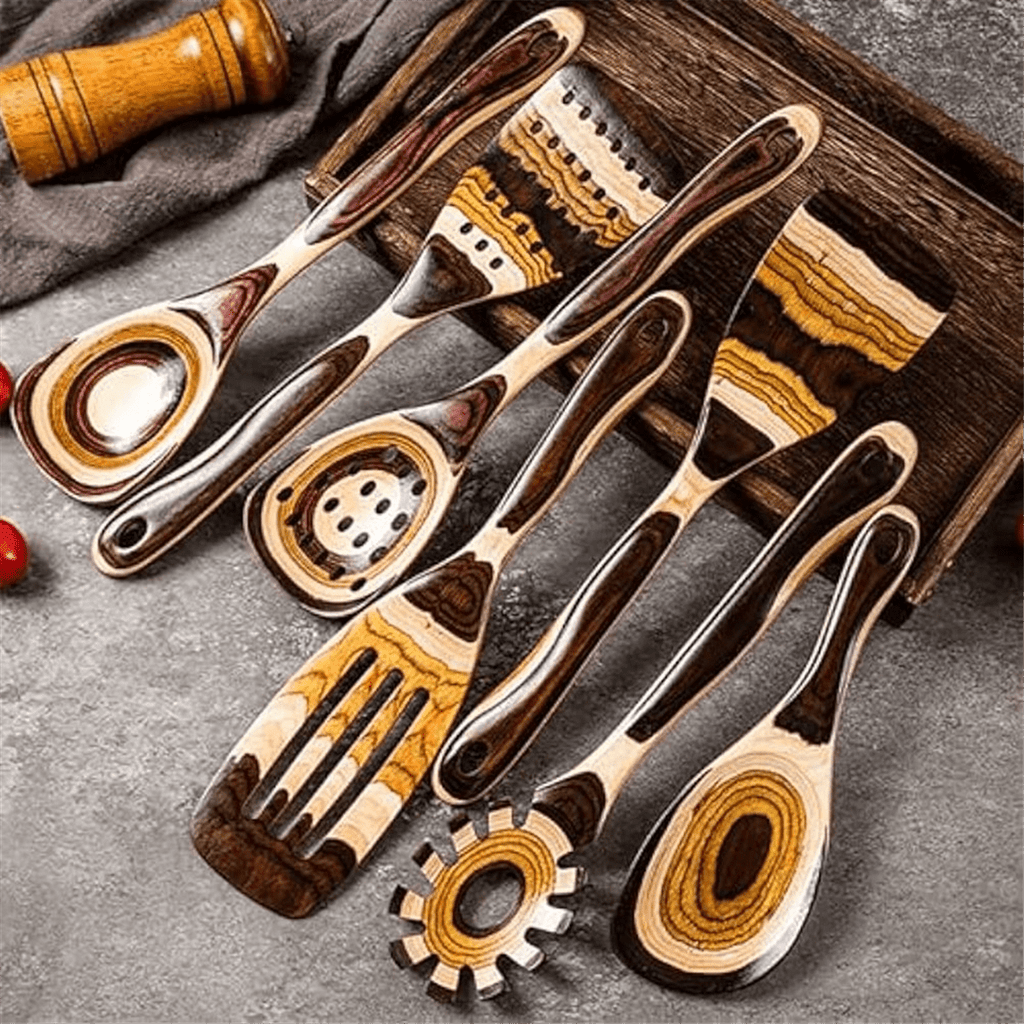 7Pcs Set, Eco-Friendly, Wooden Spoon for Cooking, Wooden Utensil for Cooking - Image 6