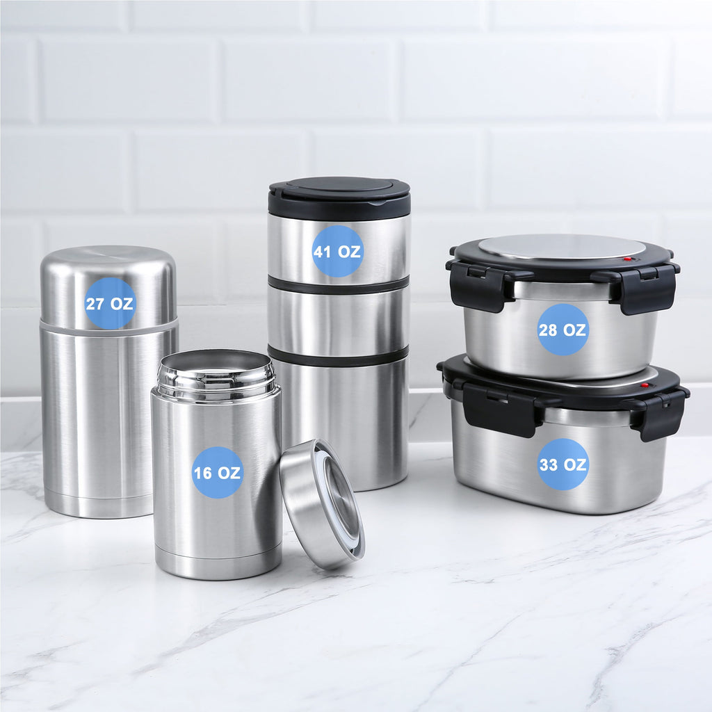 Mainstays Food Container, Reusable Insulated Stainless Steel, Rectangular, 33 oz, Ideal Use for Workday Meals and Travel to Keep Meals Hot o - Image 4