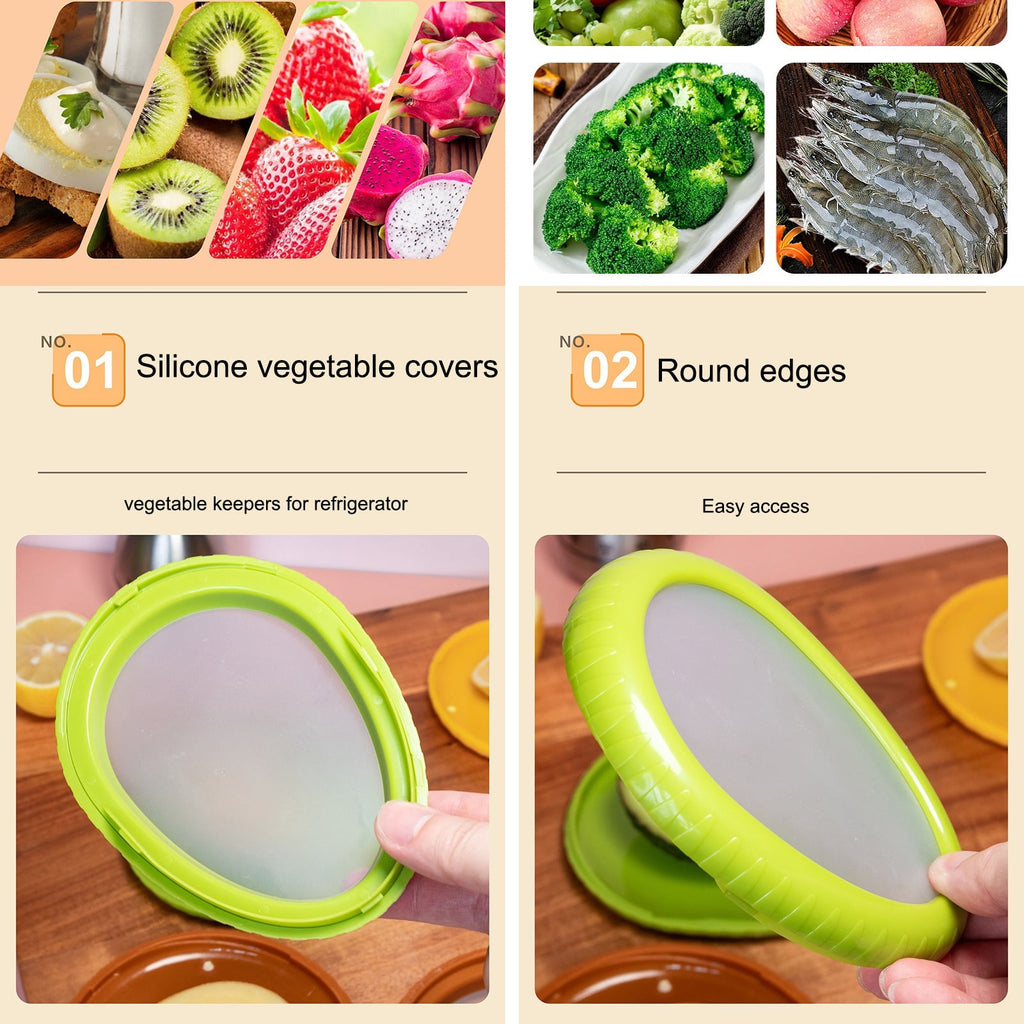 4Pcs Reusable Silicone Fruit Storage Box Covers Onion Storage Avocado Saver Containers for Fridge, Vegetable Keepers Food Savers Kitchen Gad - Image 3