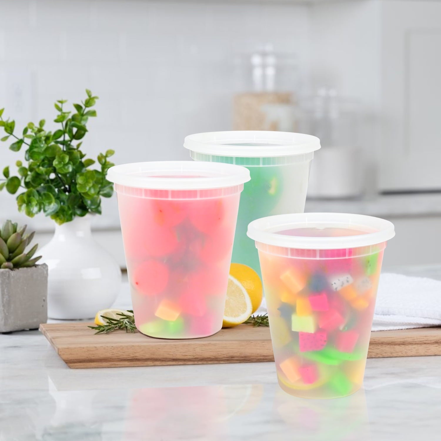 Containers 24Pack, 32oz Plastic Deli Containers with Lids, Slime, Soup, Meal Prep Containers, Free, Leakproof, Microw... - Image 5