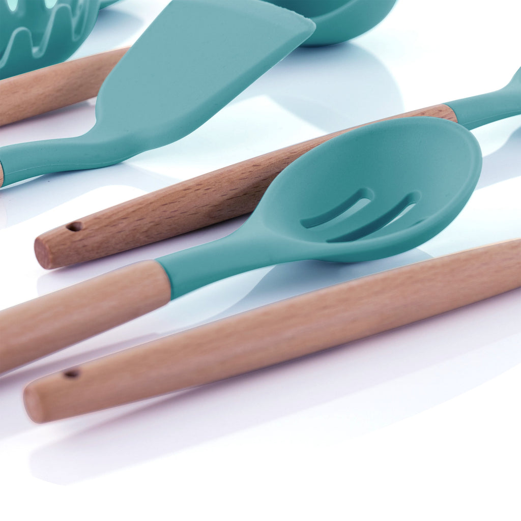 9 Piece Silicone and Wood Cooking Utensils - Image 2