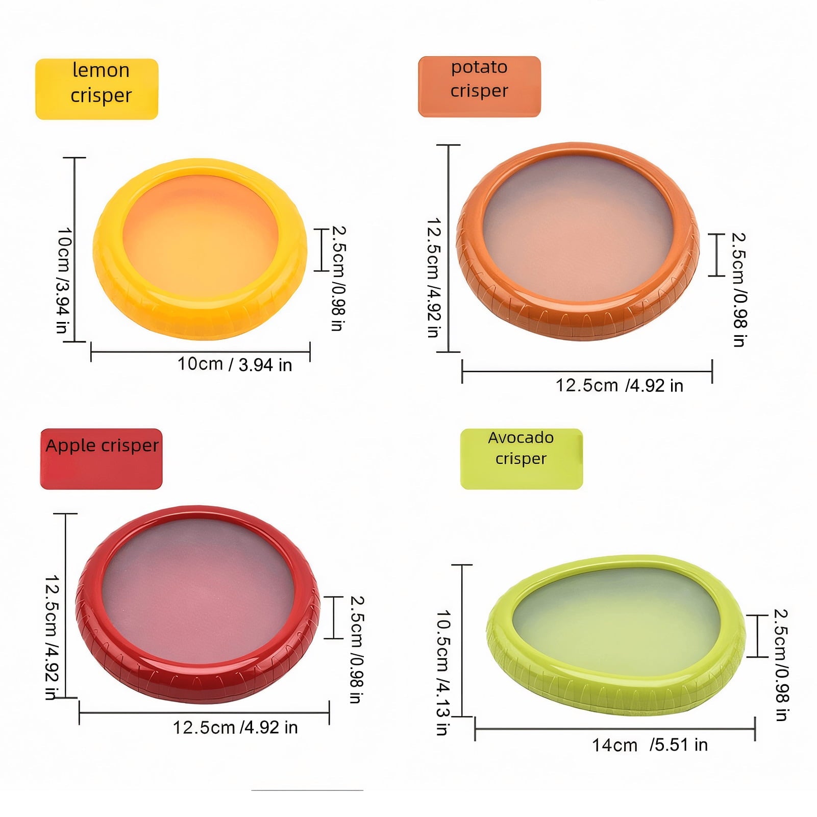 4Pcs Reusable Silicone Fruit Storage Box Covers Onion Storage Avocado Saver Containers for Fridge, Vegetable Keepers Food Savers Kitchen Gad - Image 2