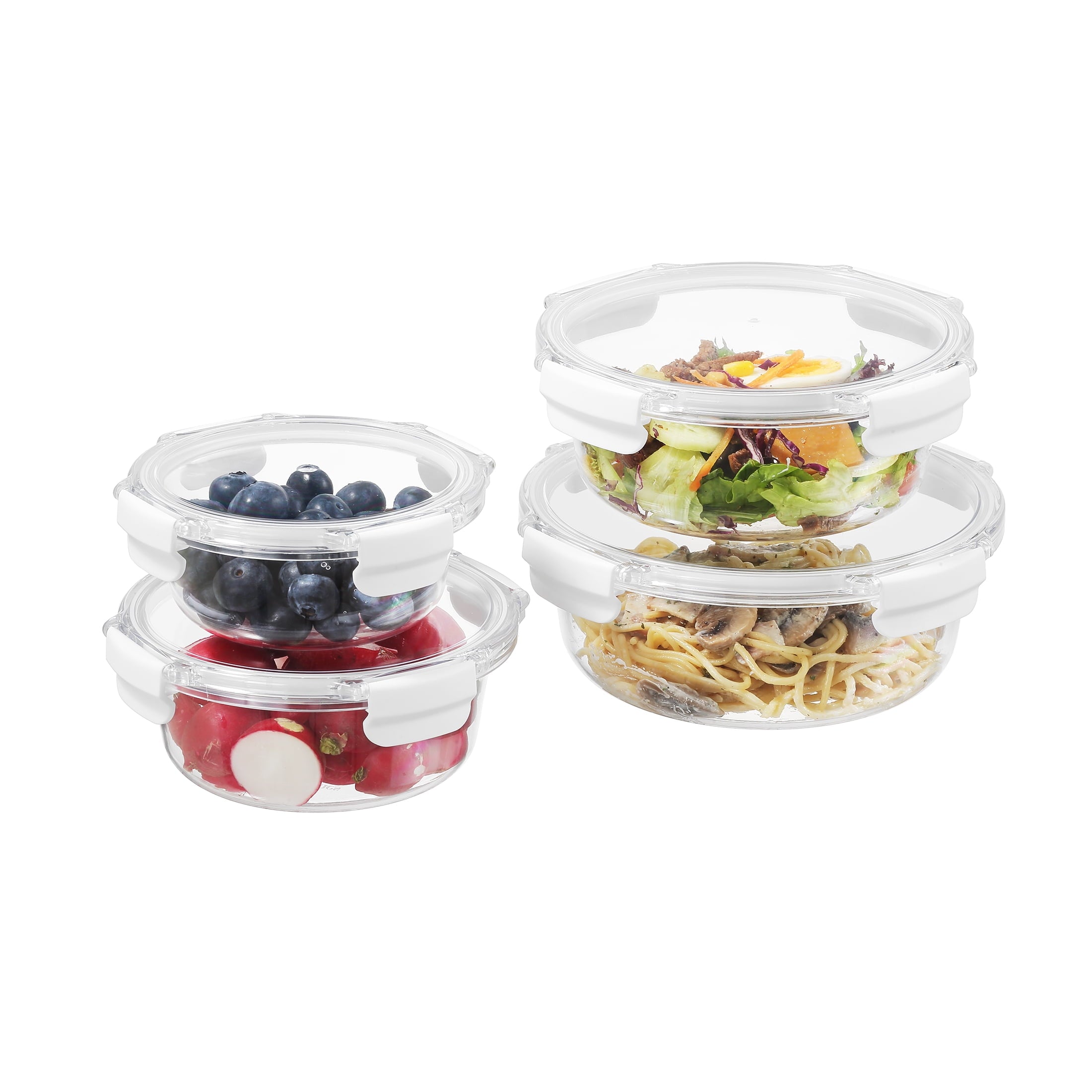 Round Tritan Food Storage Container with Tritan Lid. Set of 4, 8 Pieces - Image 2