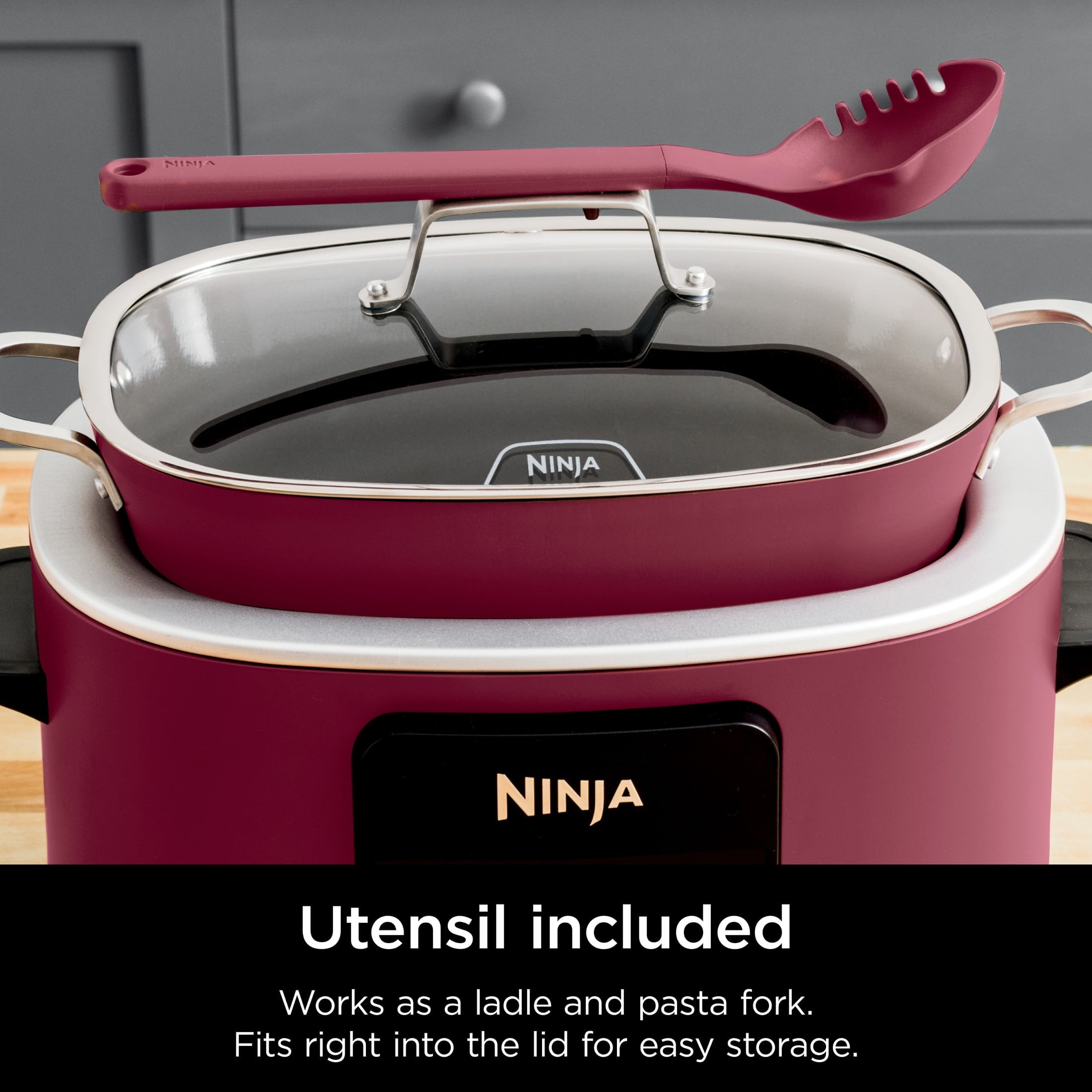 10-in-1 Possible 8.5 Qt Multi-Cooker, Slow Cook, Dutch Oven, Steamer, Triple Heat Fusion, Glass Lid & Integrated Spoo... - Image 3