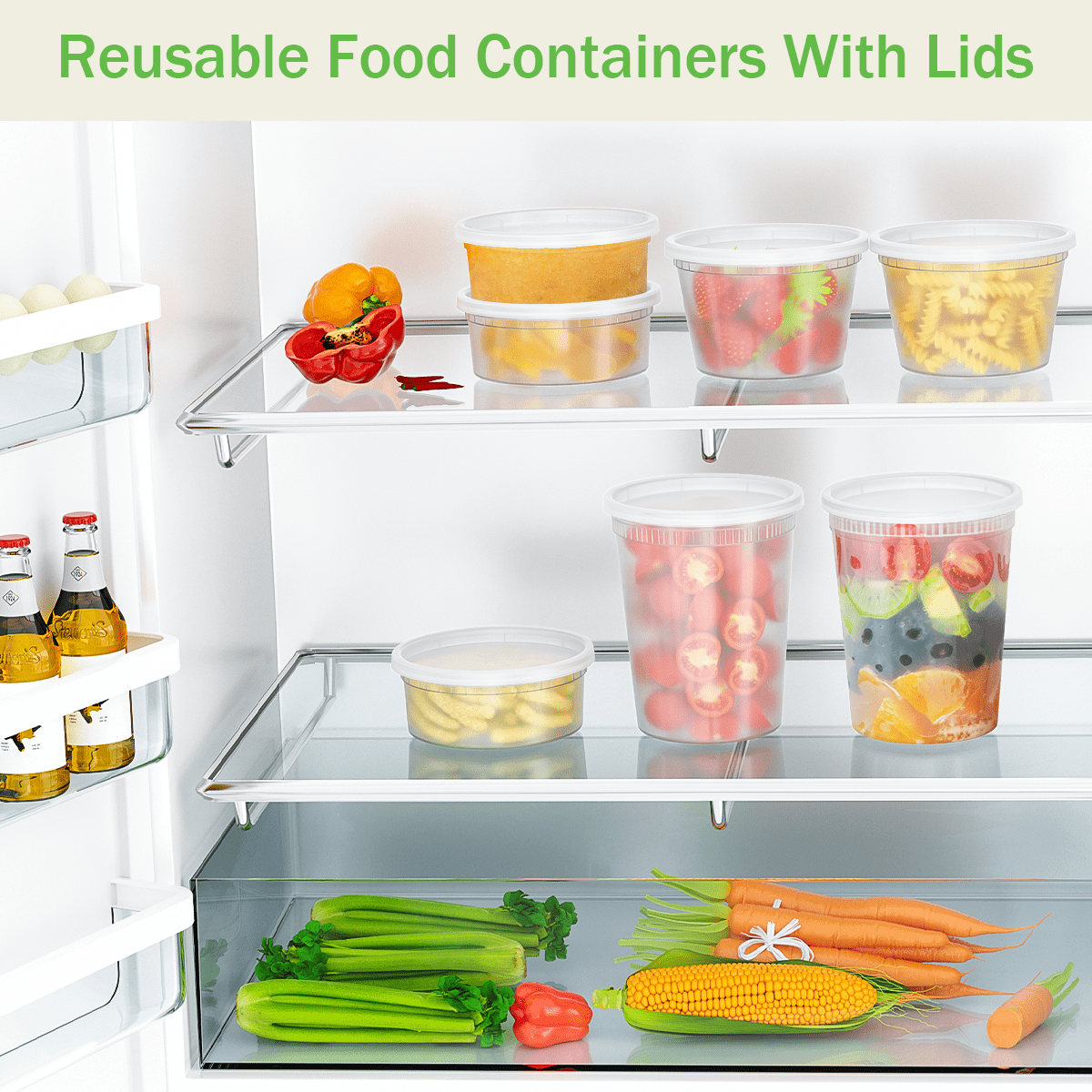 with Lids 48 Sets, Food Storage with Lids, Soup for Restaurant, Stackable Plastic , Meal Prep , Leakproof, Freezer/Di... - Image 3
