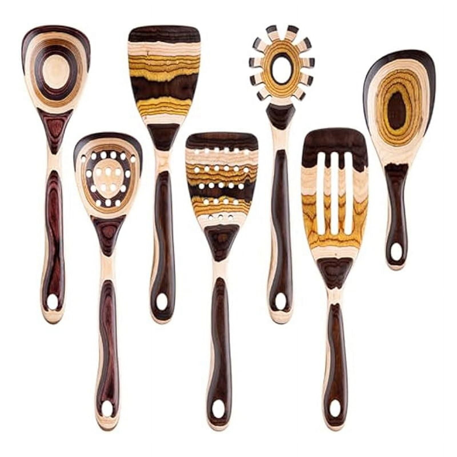 7Pcs Set, Eco-Friendly, Wooden Spoon for Cooking, Wooden Utensil for Cooking
