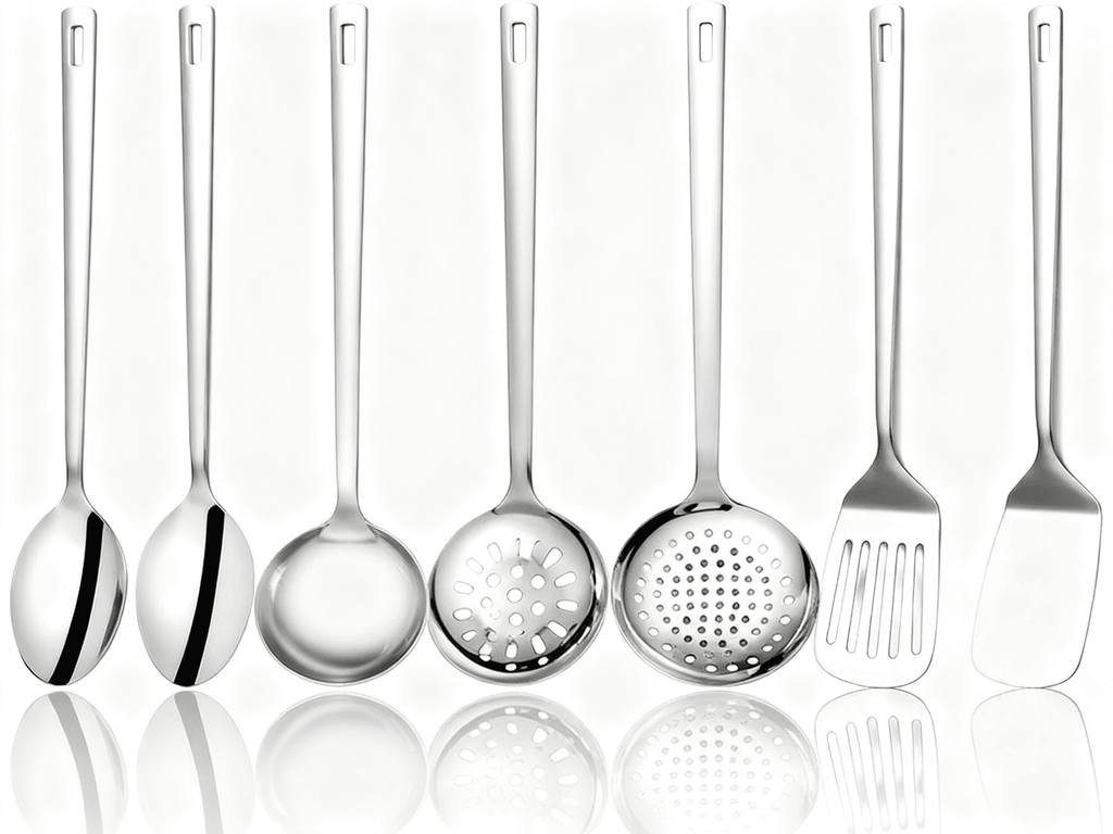 7Pcs Kitchen Cooking Utensils Set, Stainless Steel Kitchen Utensils Set, Kitchen Tools Spatulas Set, Home Essentials ...