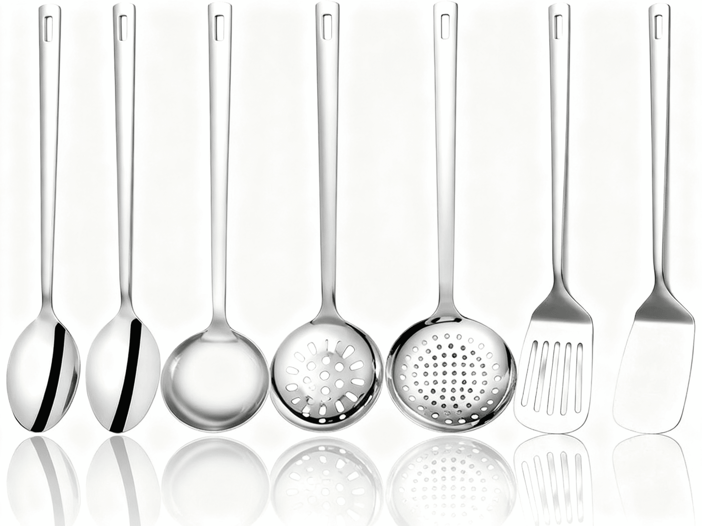 7Pcs Kitchen Cooking Utensils Set, Stainless Steel Kitchen Utensils Set, Kitchen Tools Spatulas Set, Home Essentials ...