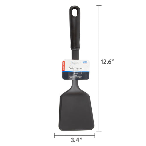 (8 pack) Mainstays Solid Kitchen Turner, Nylon, Black, Diamond Pattern Handle - Image 3