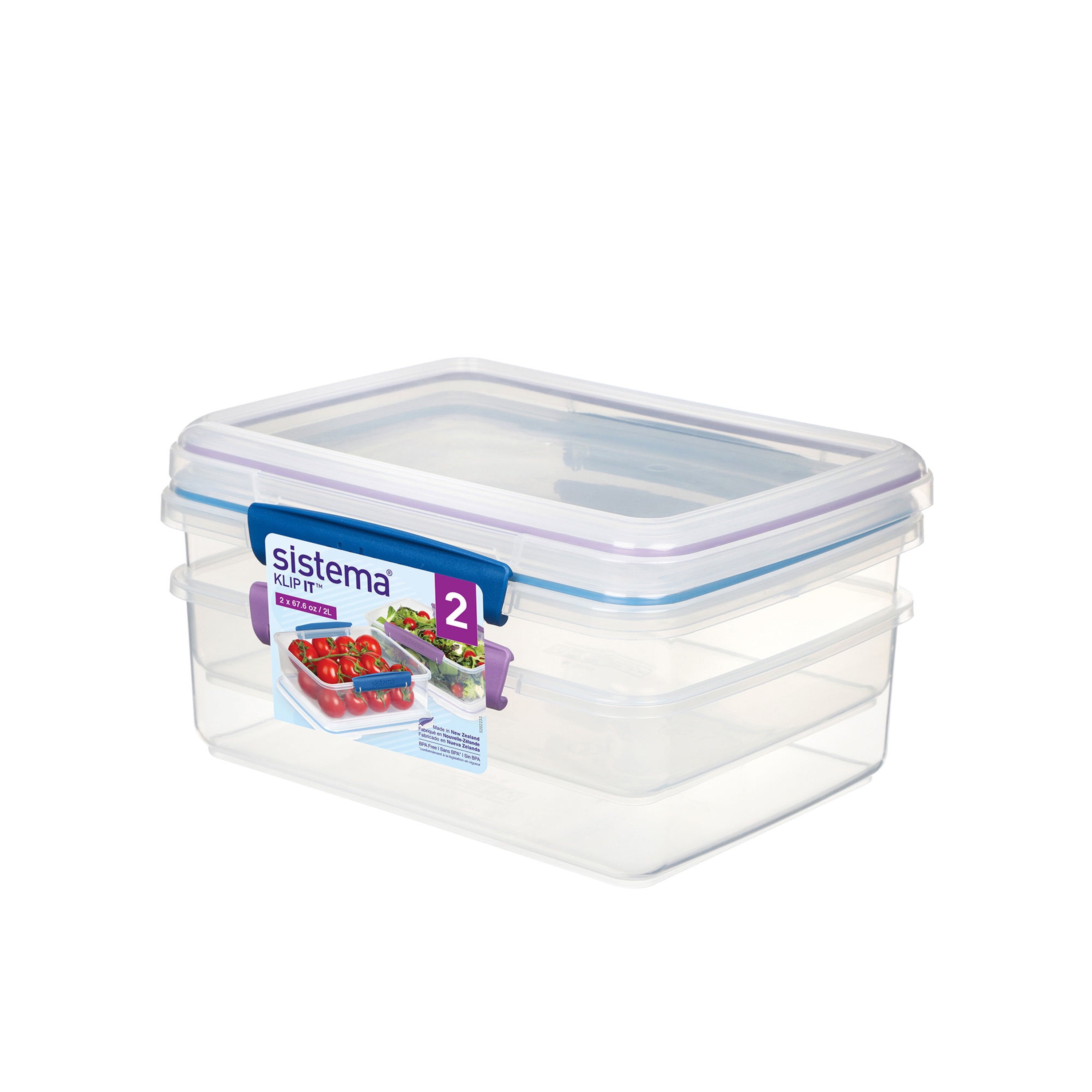 2L Plastic Food Storage Containers, Set of 2 - Image 3