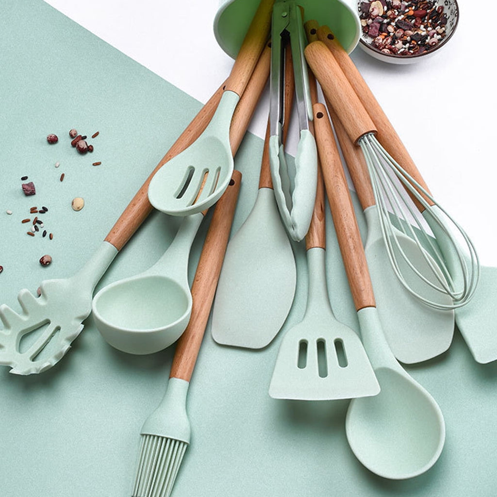 Silicone Kitchen Utensils Set ,Non-stick Kitchenware Cooking Tools Spoon Spatula Ladle Egg Beaters Tool Gadget Access... - Image 2