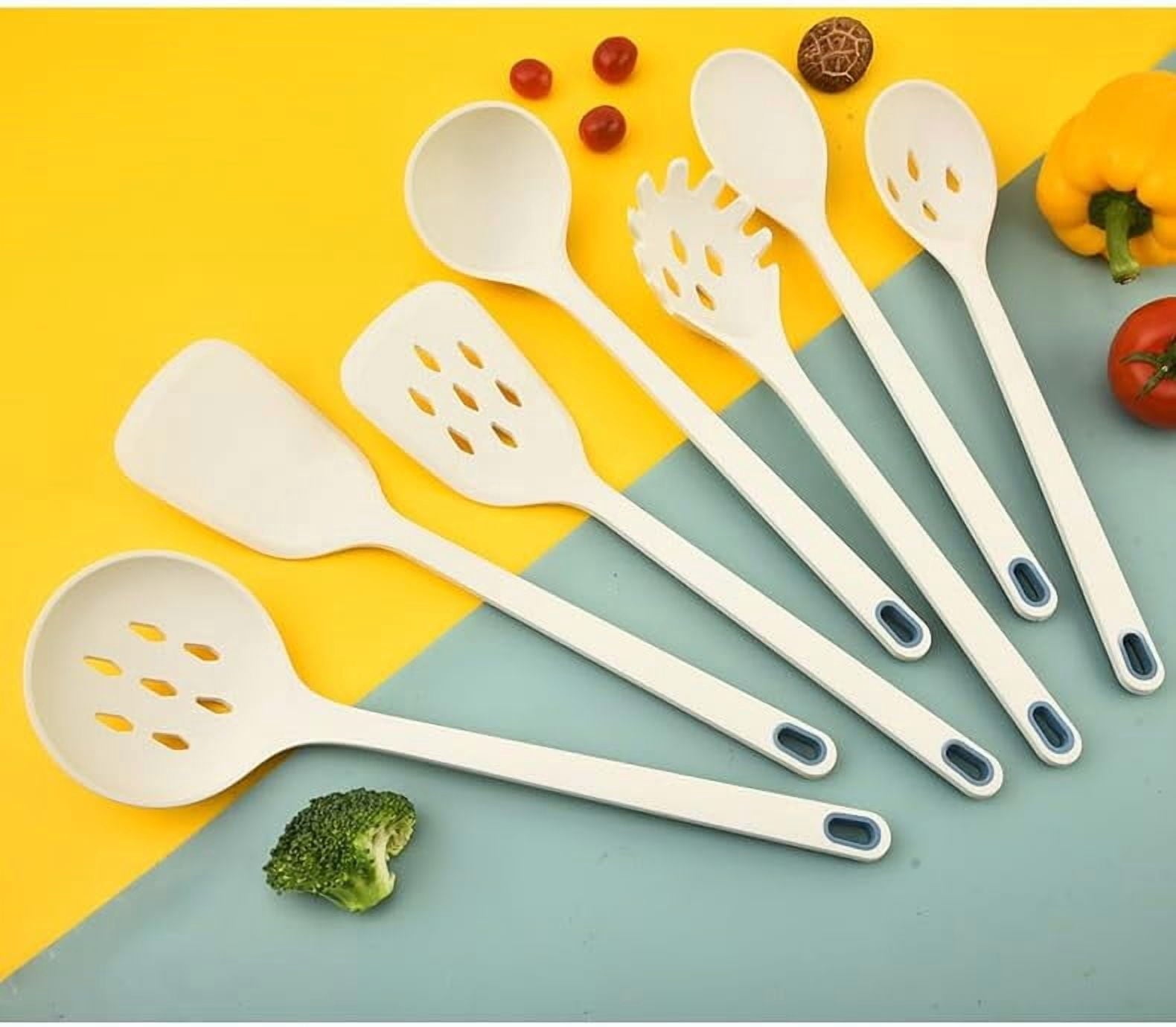 7" Silicone Cooking Utensils Set, One-Piece Style Nonstick Slotted Spoons, Spatulas, Ladle and Spoon Set, Heat Resist... - Image 3