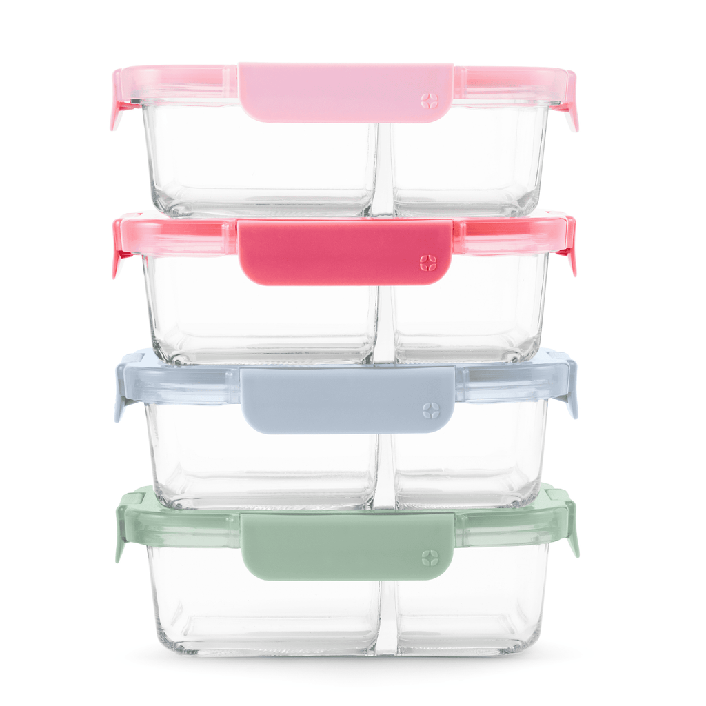 Ello Color Lock 8pc 3.4 Cup Divided  Glass Meal Prep Set - Image 2
