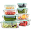 8 Pack Glass Meal Prep Containers, Food Storage Containers with Lids, Glass Lunch Boxes, Airtight Bento Boxes, for Mi...