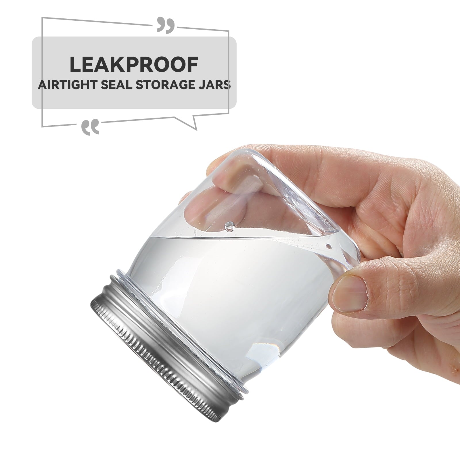 8 oz Airtight Jars with Silver Lids Plastic Food Storage Canister Clear Kitchen Jar Containers for Candy, Cookie, Ric... - Image 5