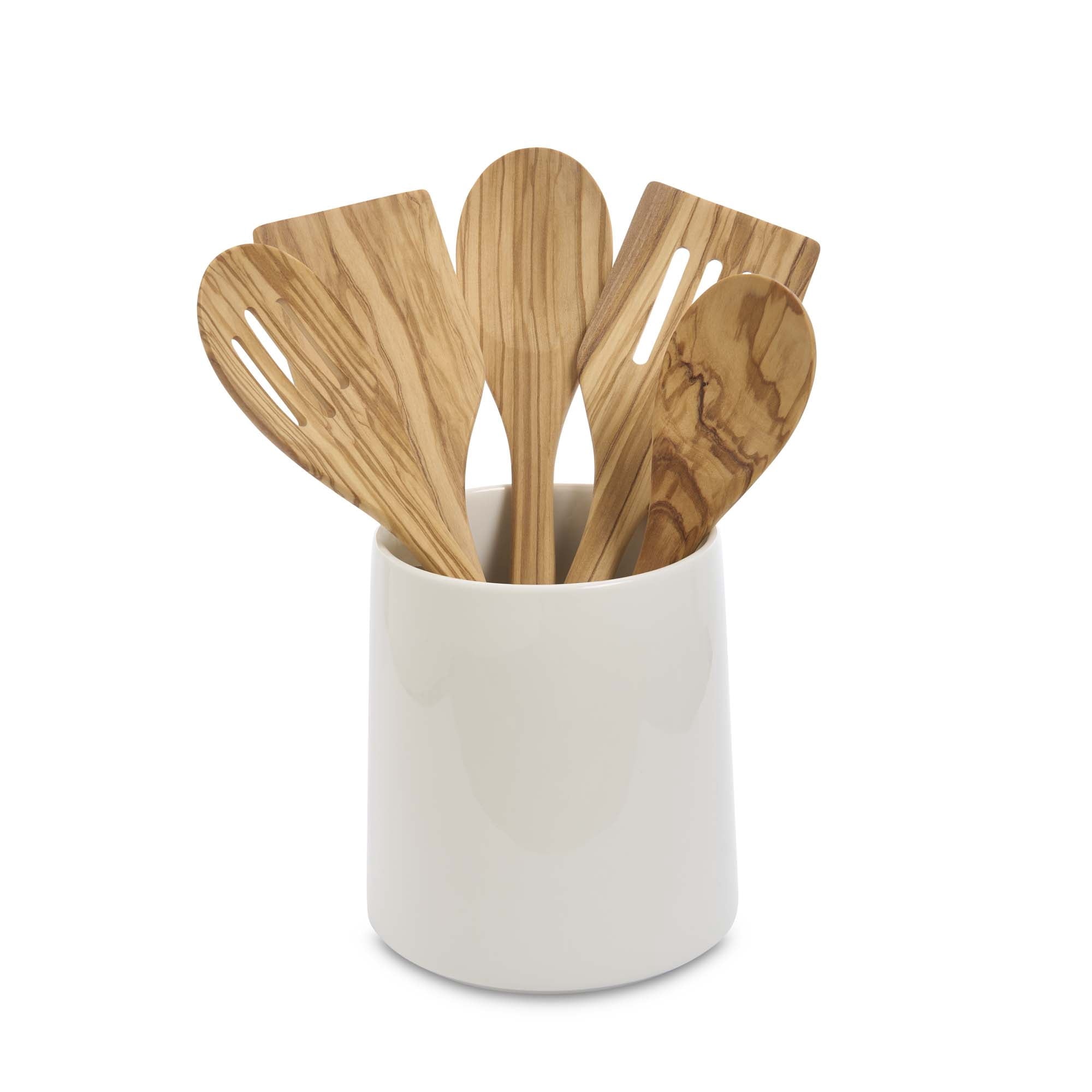 Fantes Italian Olivewood Cooking Utensils, Crafted from Italian Olivewood, 5-Piece Set, The Italian Market Original since 1906 - Image 2
