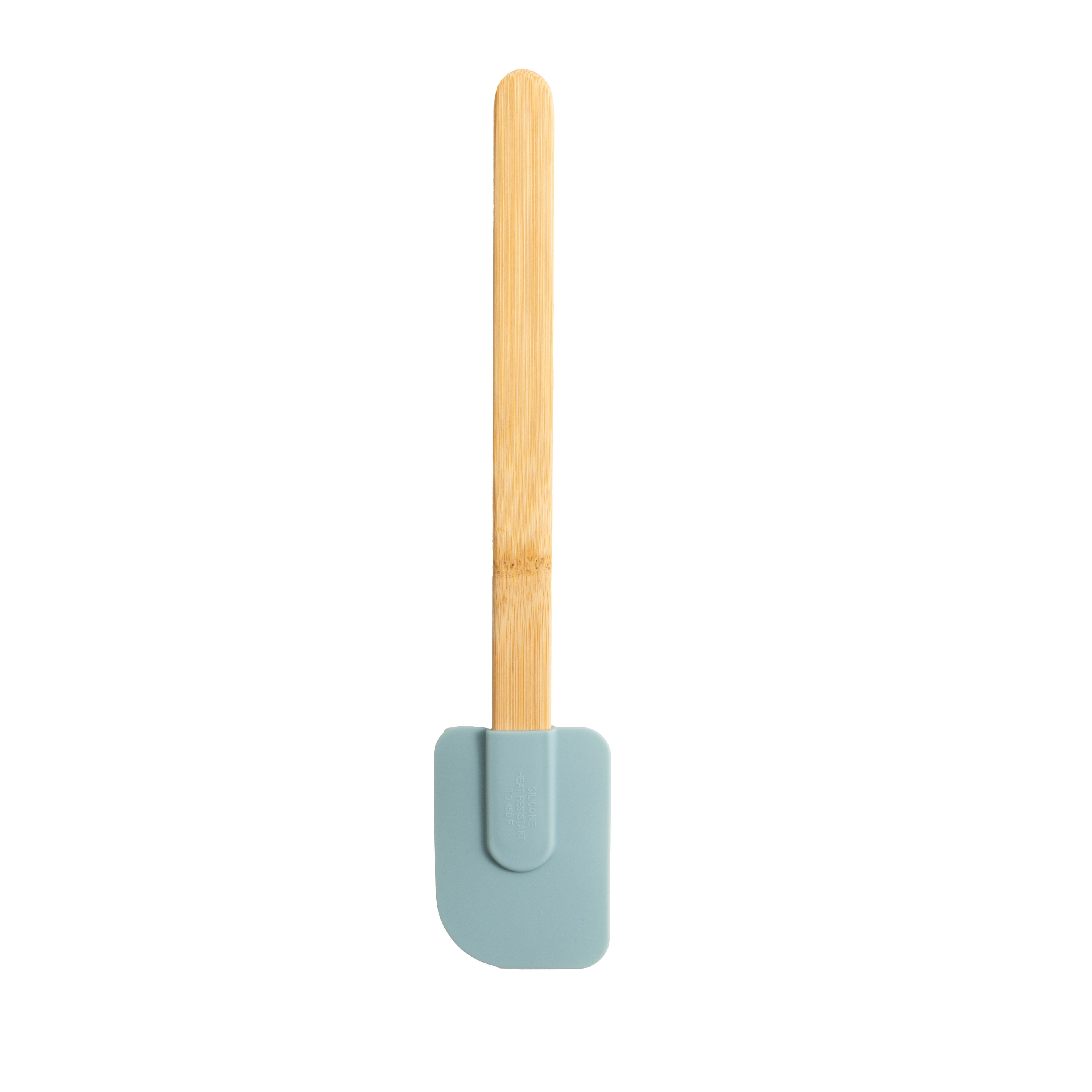 Silicone Spatulas Set 4 with Bamboo Handles, Blue - Image 4