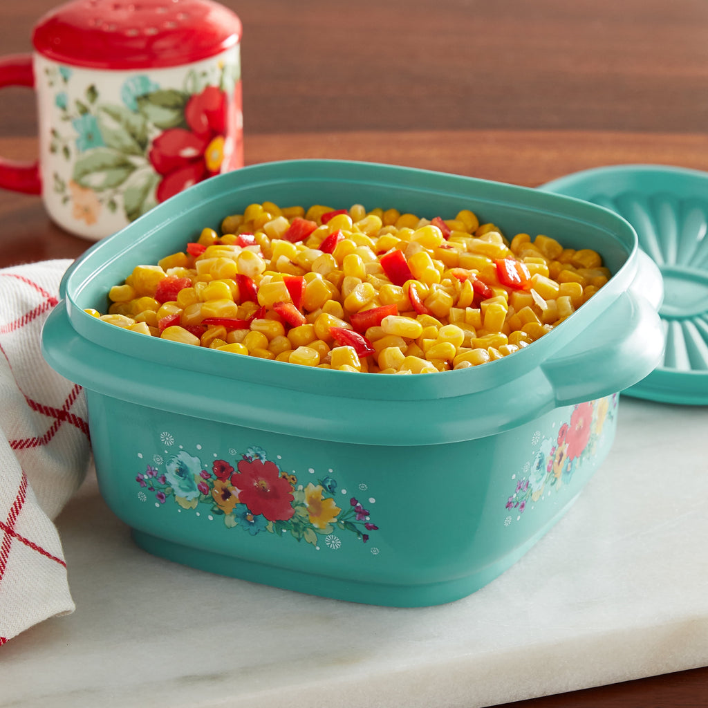 5 Cup Plastic Food Storage Container with Lid, Breezy Blossom - Image 4