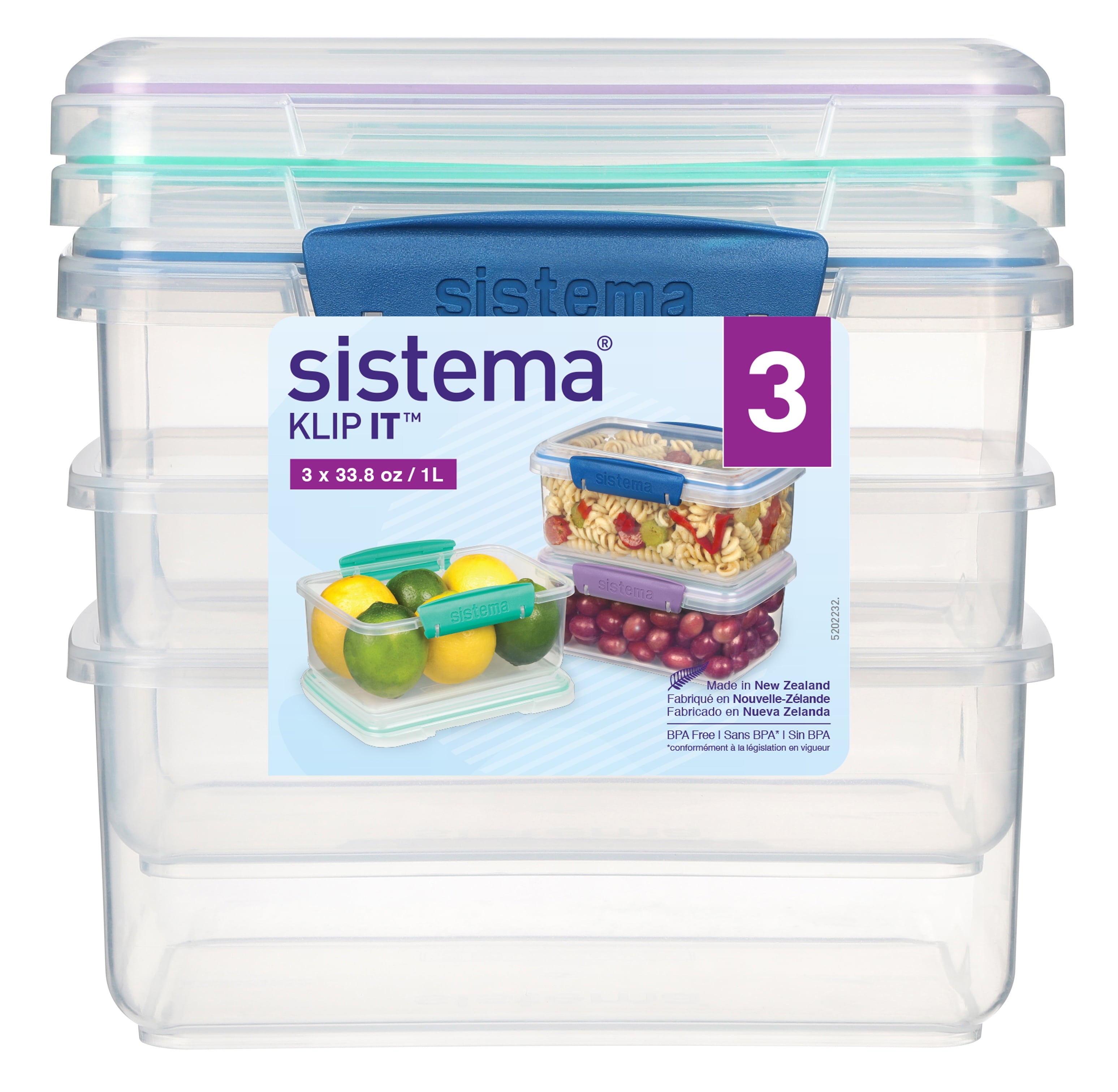 Sistema KLIP IT 4.1 Cup Plastic Food Storage Containers, Set of 3 - Image 2