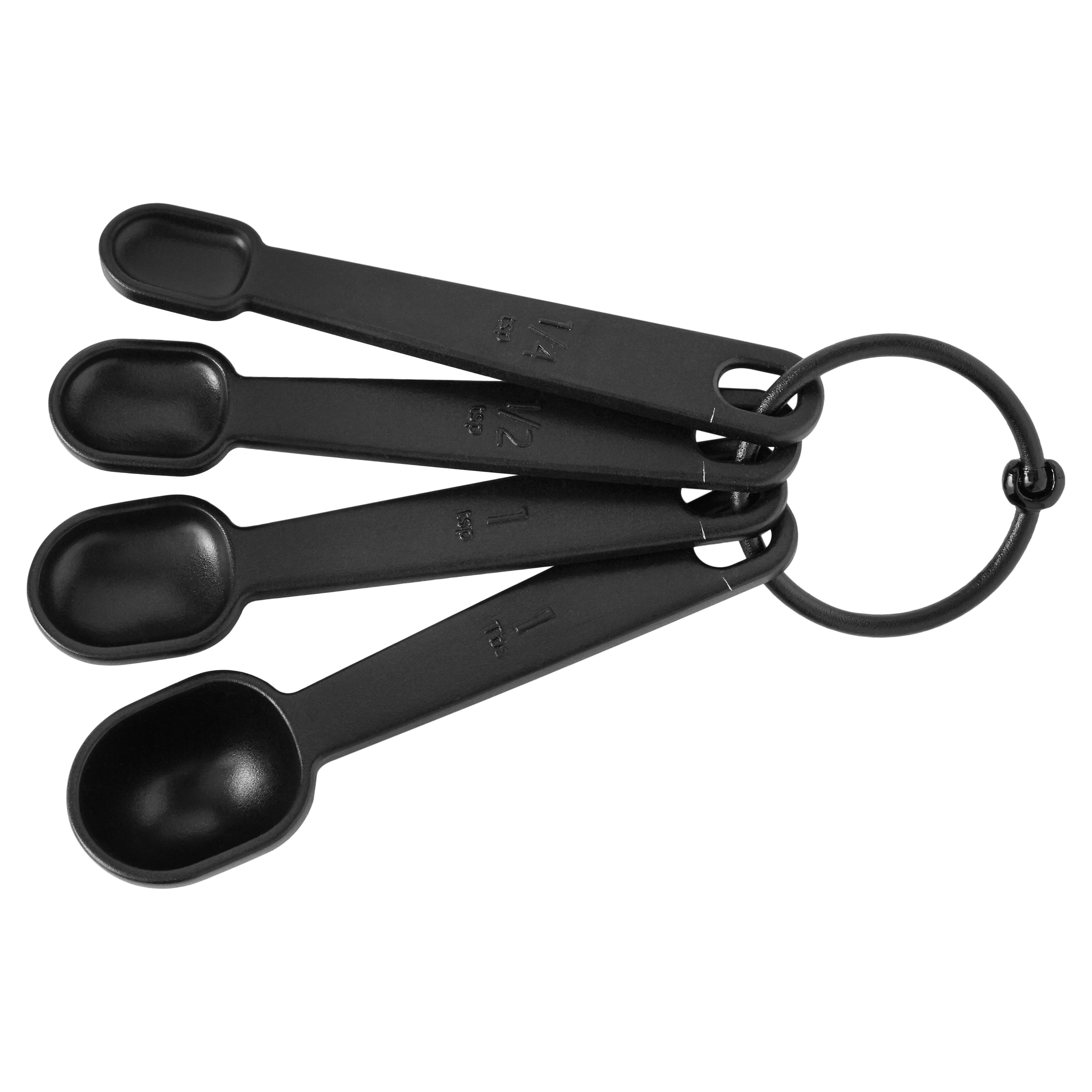 (3 pack) Mainstays 8-Piece Kitchen Measuring Cup & Spoon Set, Raised Measurements, Black, Polypropylene - Image 5