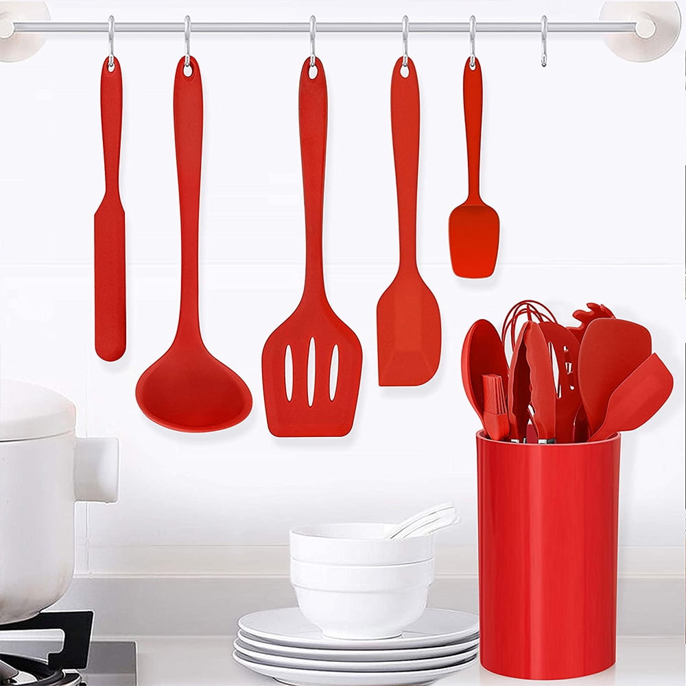 Walchoice 14 Pcs Cooking Utensils Set with Holder, Heat Resistant Silicone Kitchen Cookware Utensils Set, Kitchen Cooking Tools Includes Spa - Image 5