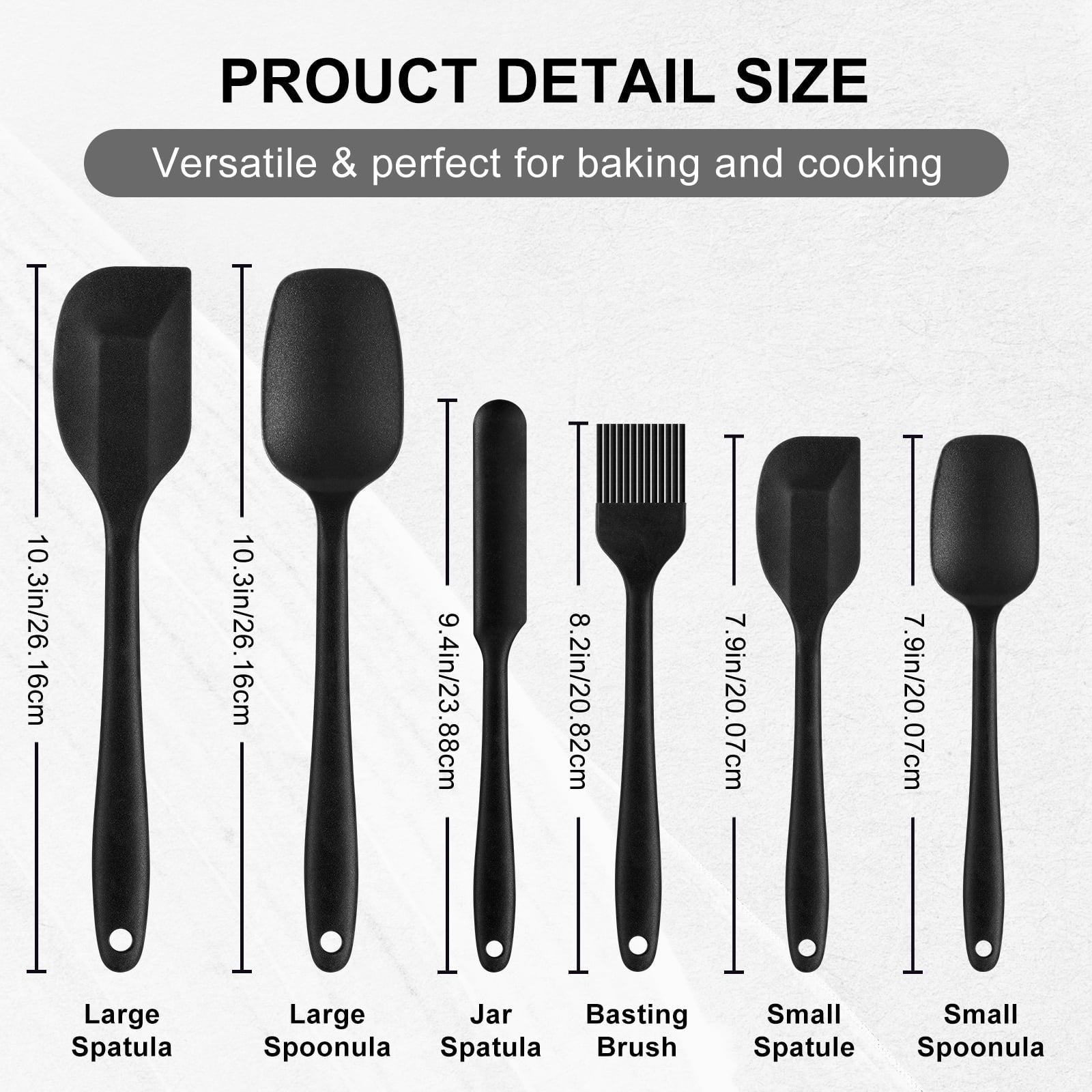 6 Pack Silicone Spatula Set – Heat Resistant up to , Non-Stick Kitchen Utensils for Baking, Cooking, Mixing, Dishwash... - Image 2