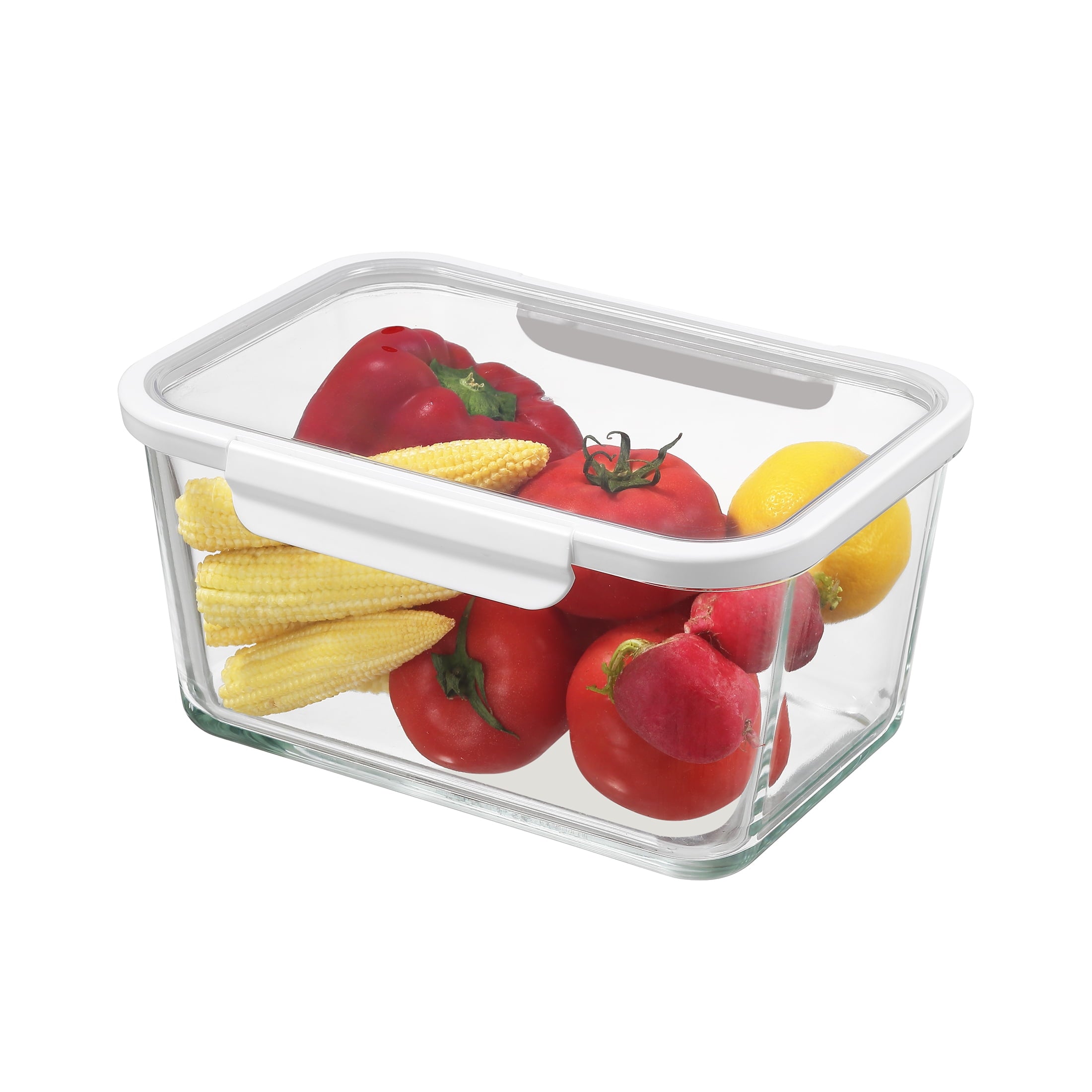 14Cup Rectangle Glass Food Storage Container with Tritan Lid. Set of 1, 2 Pieces, Well Suited to Refrigerator Organiz... - Image 2