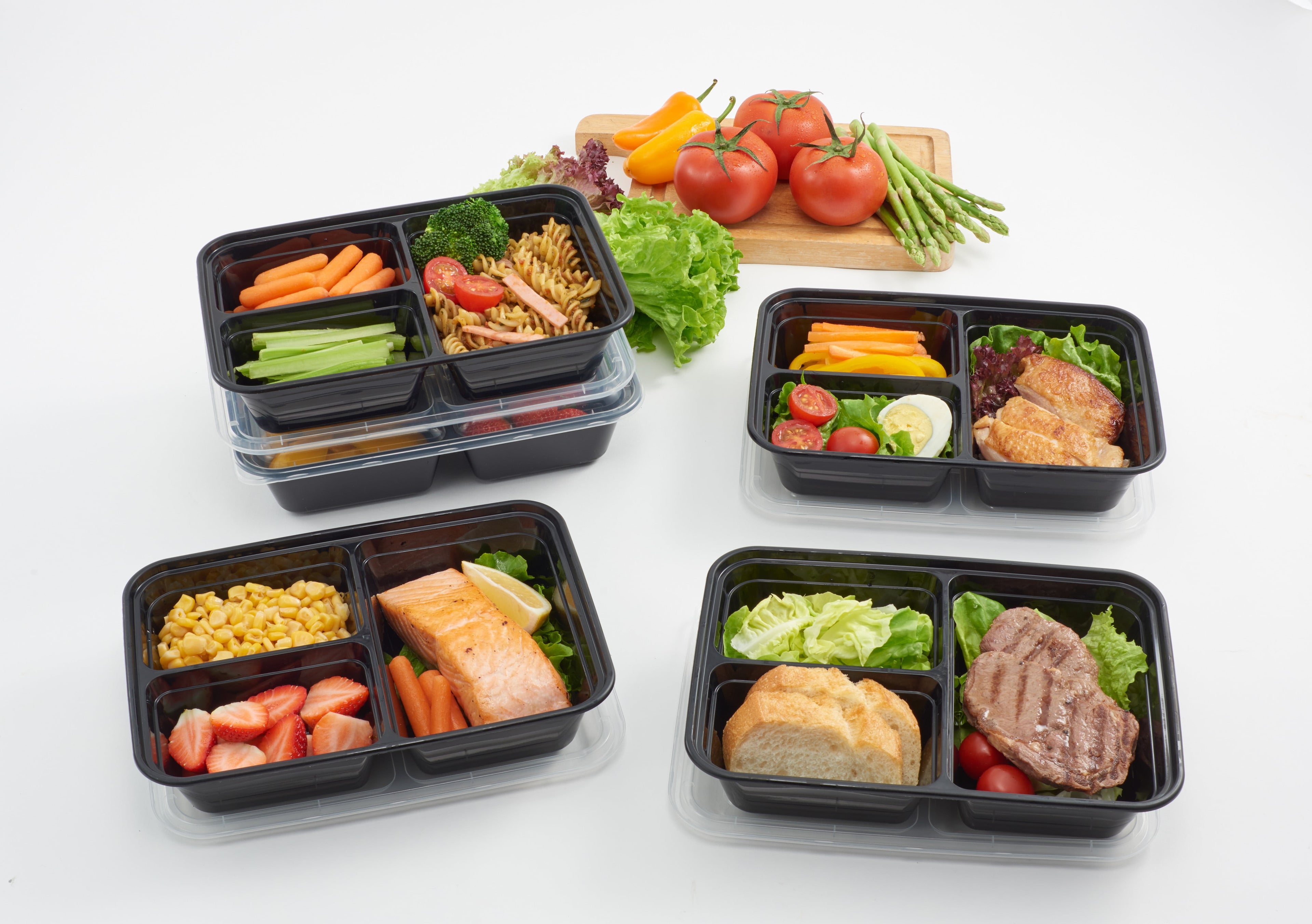 5-Pack Prep Containers with 3 Compartments and Lids, BPA-Free, Leak-Resistant, Microwave Safe, Made for Family s and ... - Image 4