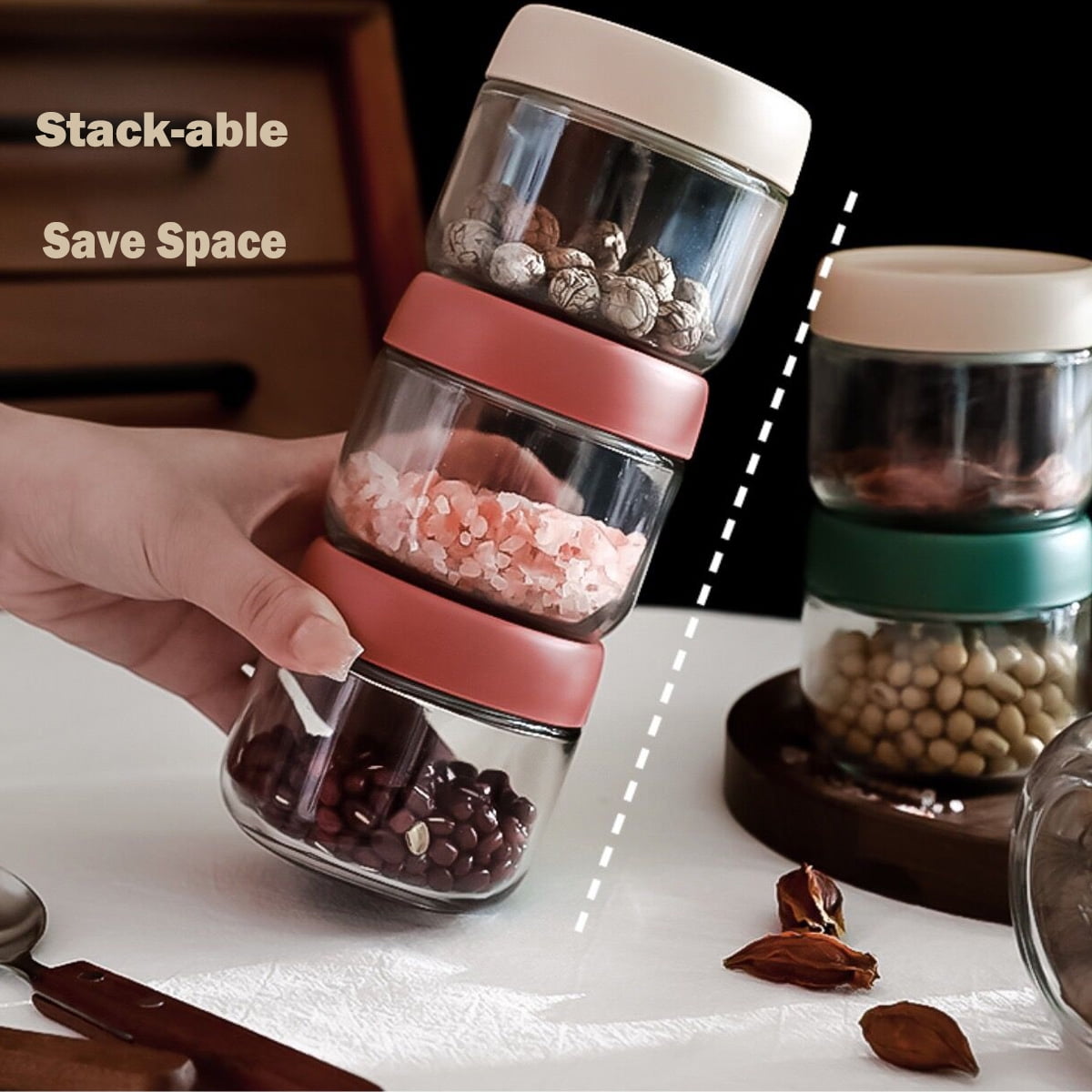 Glass Jars with Screw Lids Airtight Kitchen Canisters - Image 6