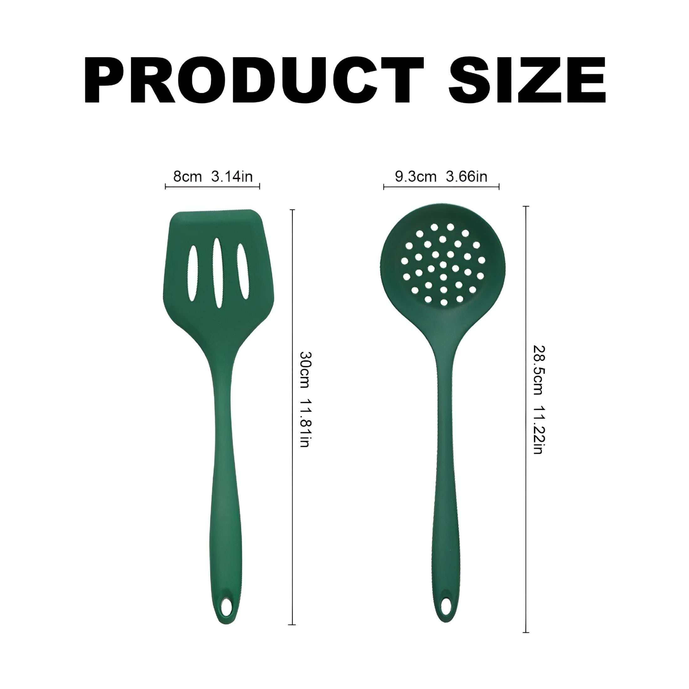 ACDANC 5Pcs Cooking Utensils Set Nonstick Silicone Cookware Set Heat Spatula Utensils Set Reusable Kitchen Gadgets Tools Set Dishwasher,Gree - Image 3