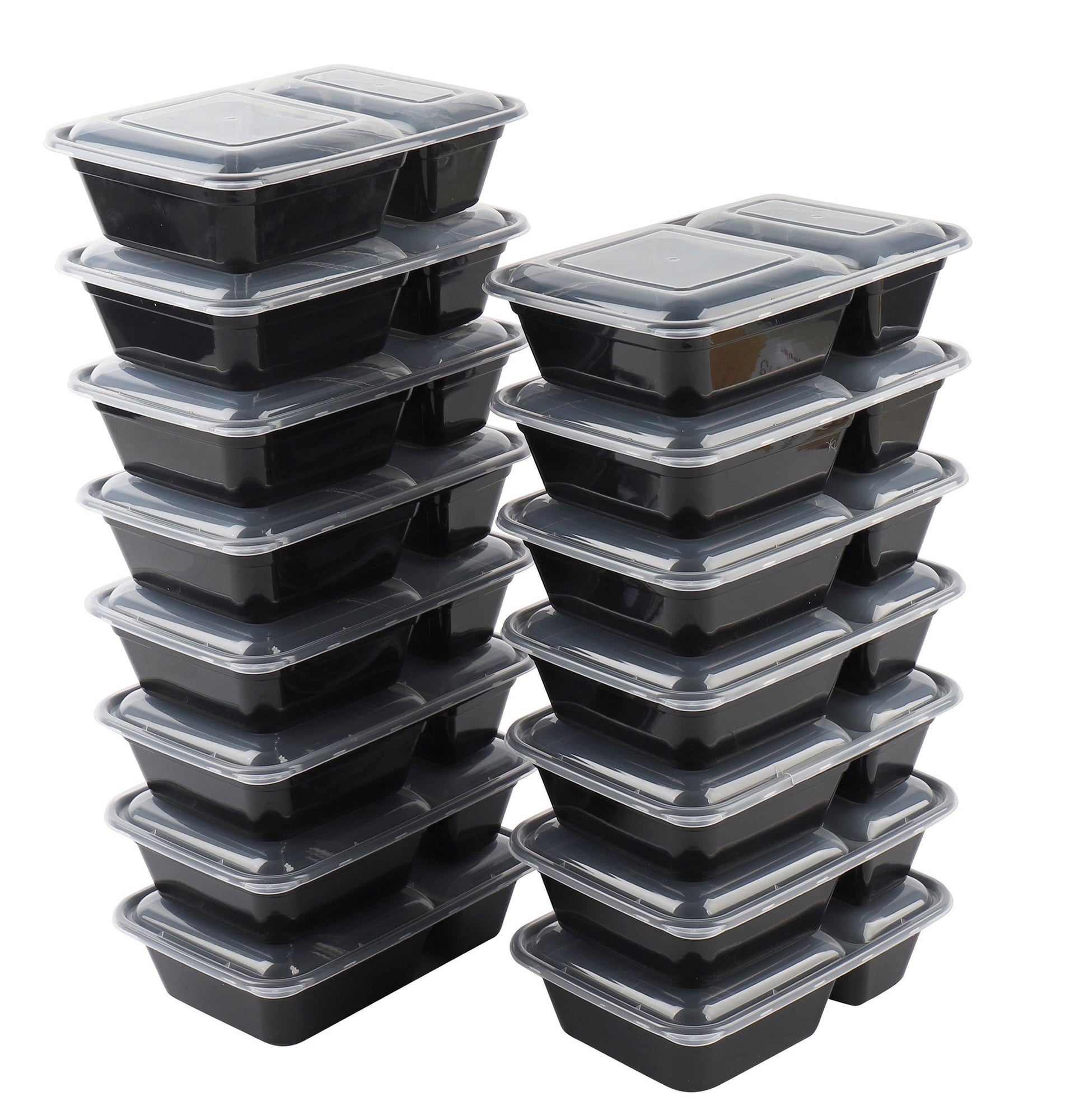 15-Pack Prep Containers with 2 Compartments and Lids, BPA-Free, Leak-Resistant, Microwave and Dishwasher Safe, Best U... - Image 2